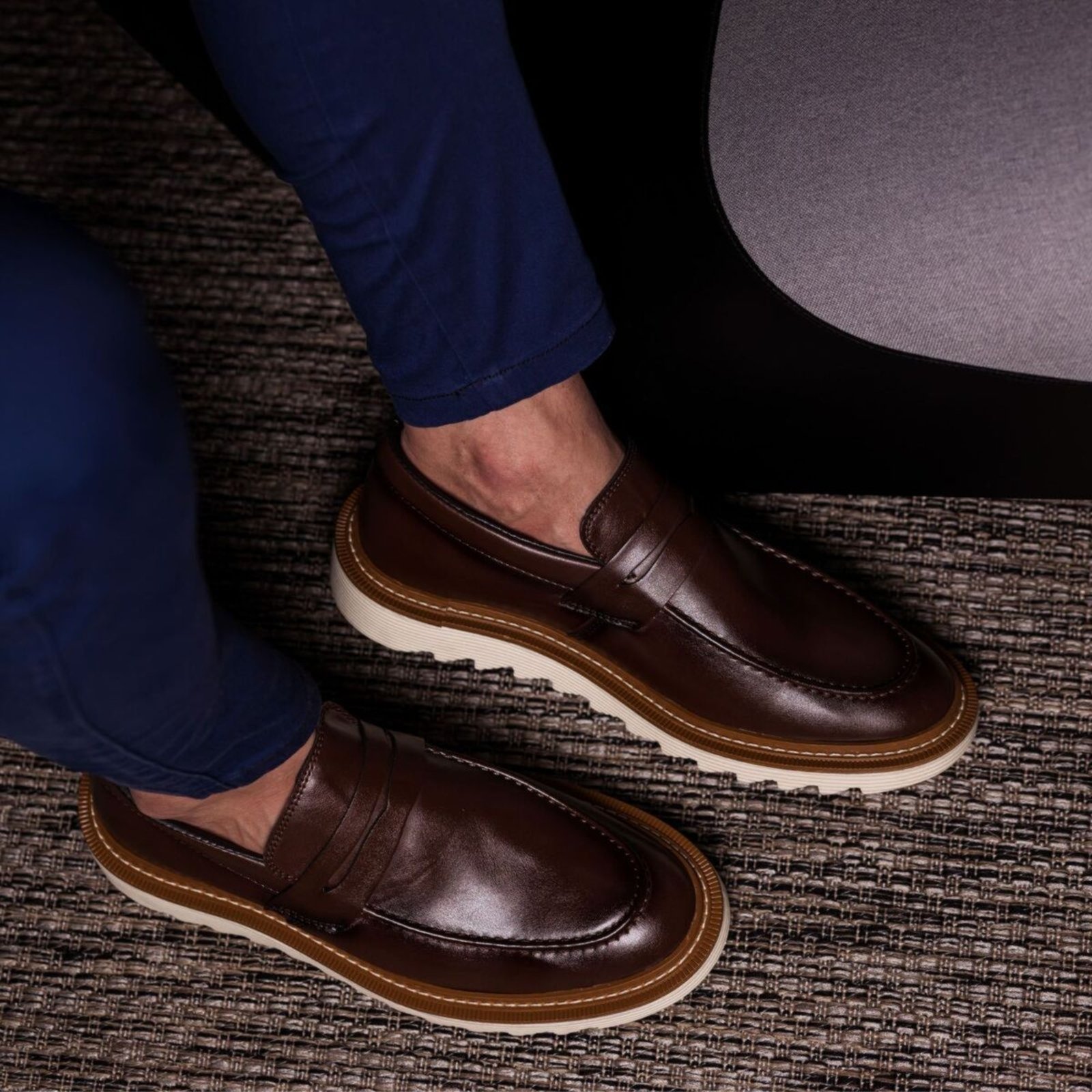 Sapato Masculino Dubai Mocassim Tratorado Social Mocassim Casual Moderno