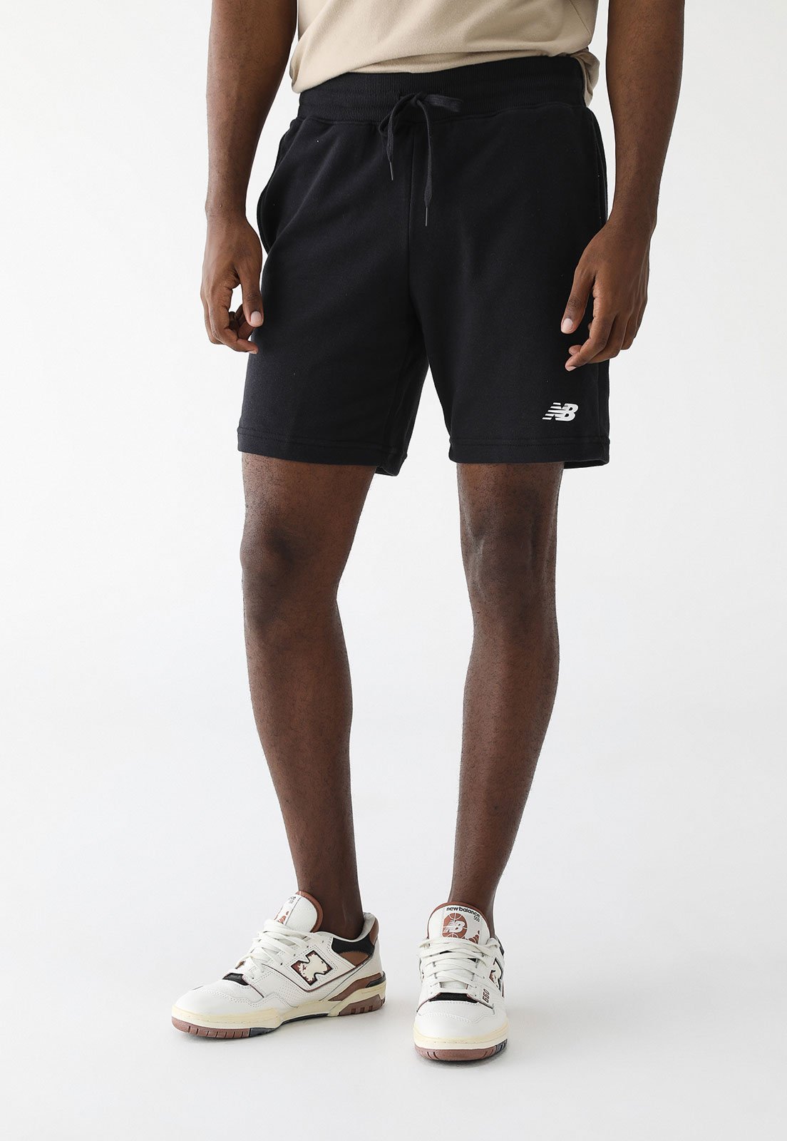Vista 2 Bermuda de Moletom New Balance Reta Essentials Preta preto New Balance preto