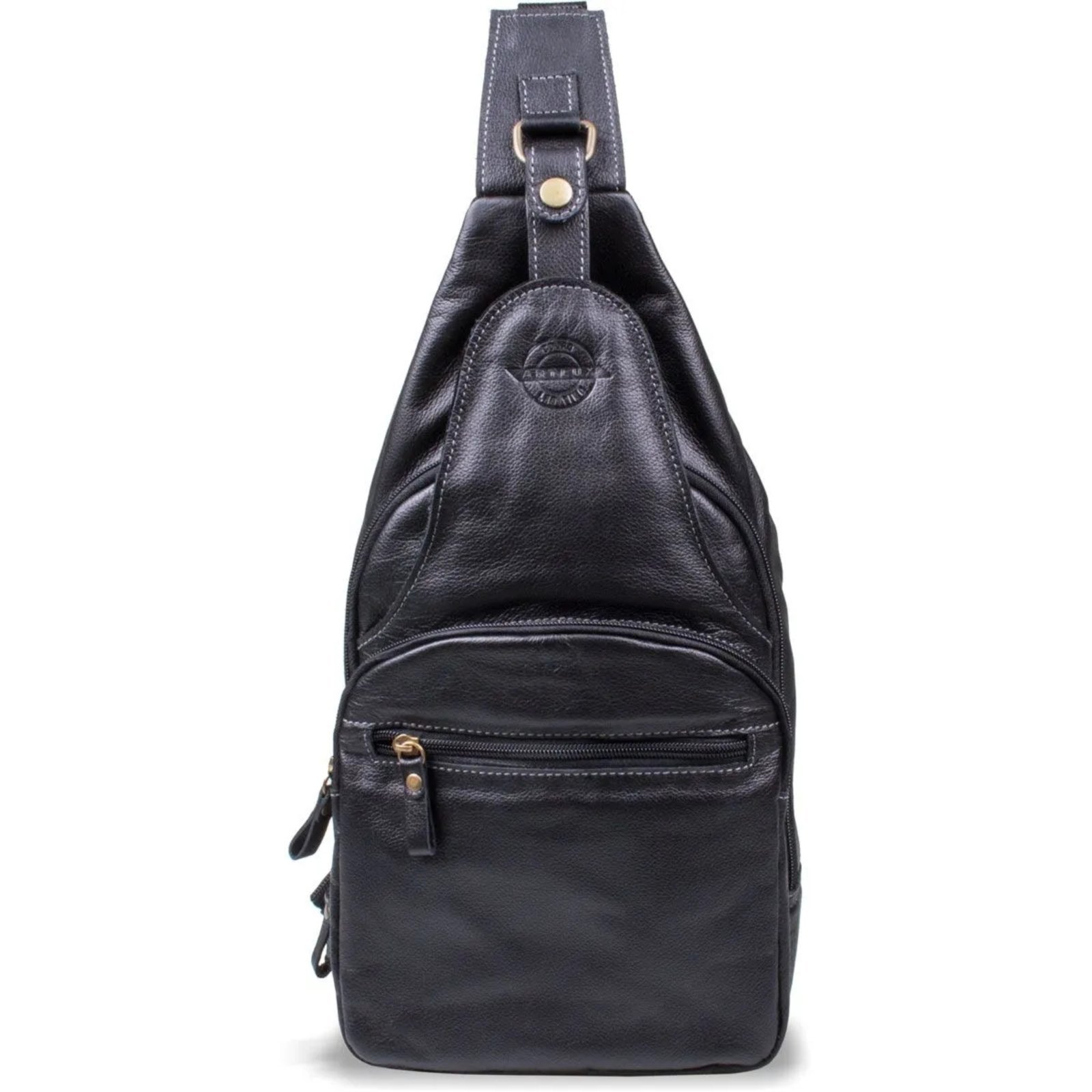 Mochila Transversal em Couro Artlux - PRETO