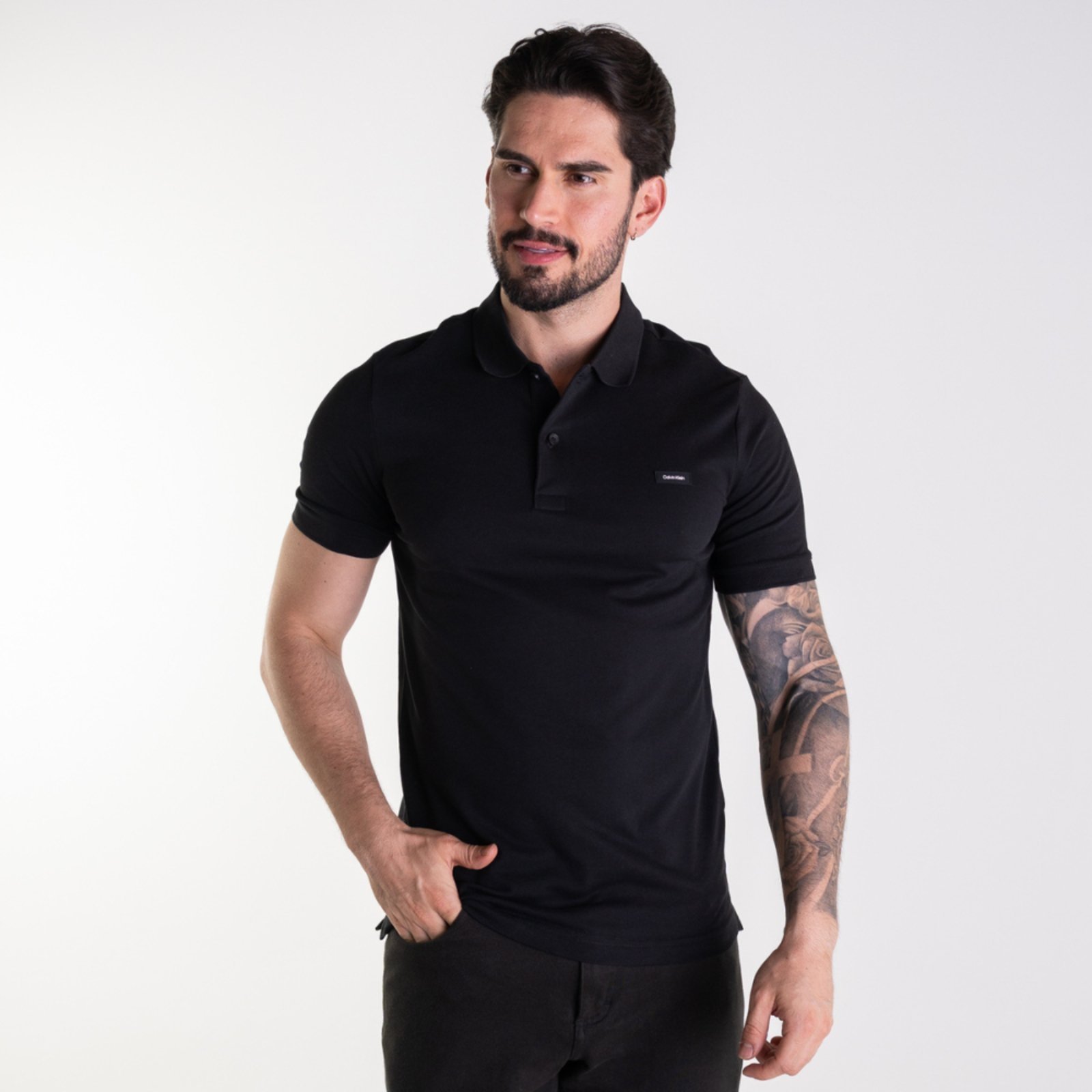 Camisa Polo Calvin Klein Preta