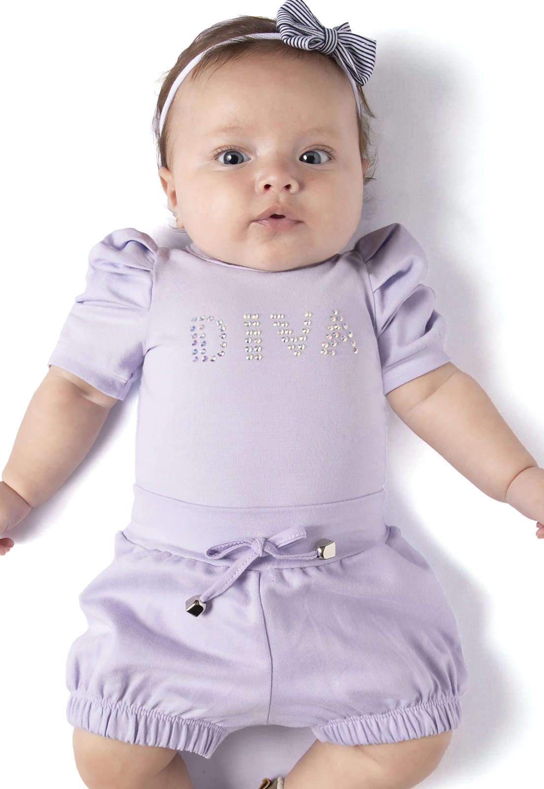 Vista 2 Infantil - Conjunto Body Short Lilás TMX Vigat roxo Vigat roxo
