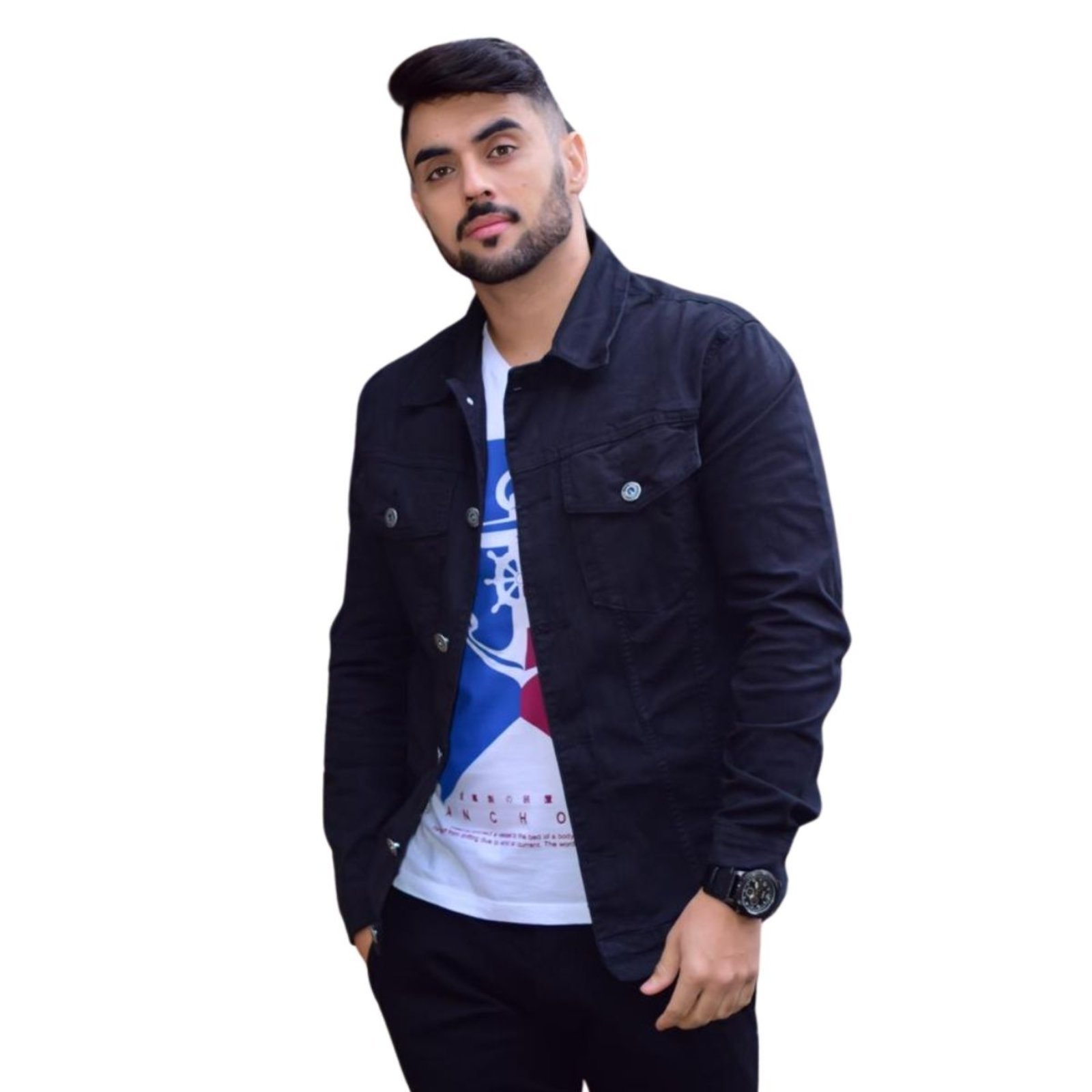 Jaqueta Preta Sarja Masculina
