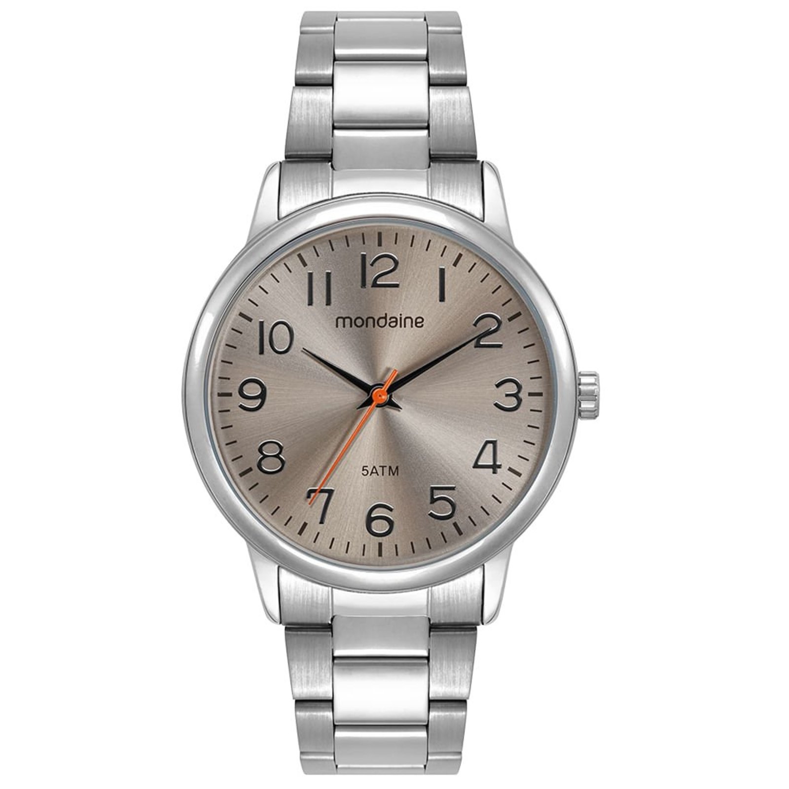 Relógio Mondaine Masculino Mostrador Cinza Numeração Completa Mondaine