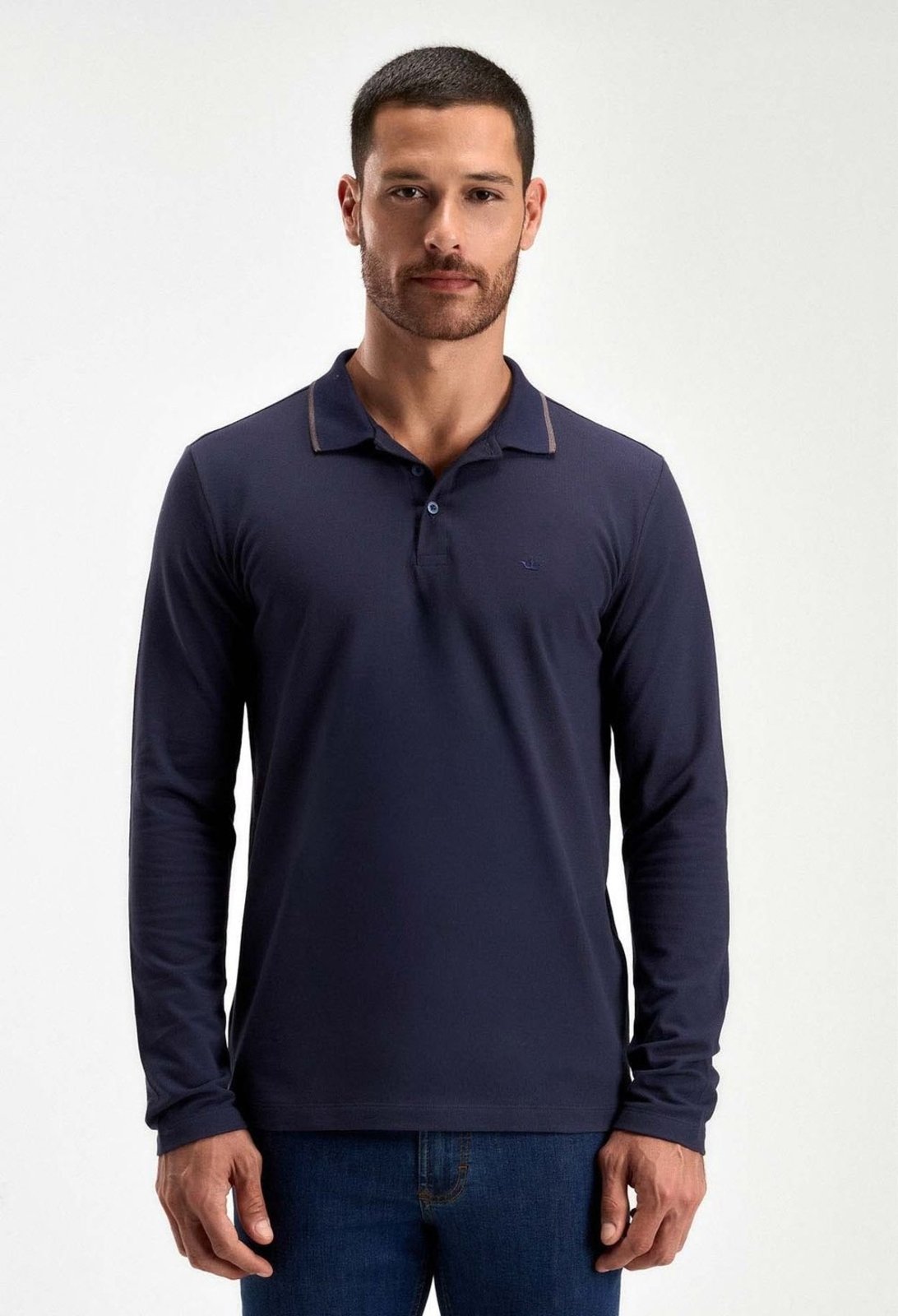 POLO DOCTHOS SLIM MANGA LONGA PIQUET ELASTANO POLO DOCTHOS SLIM MANGA LONGA PIQUET ELASTANO 007 MARINHO G