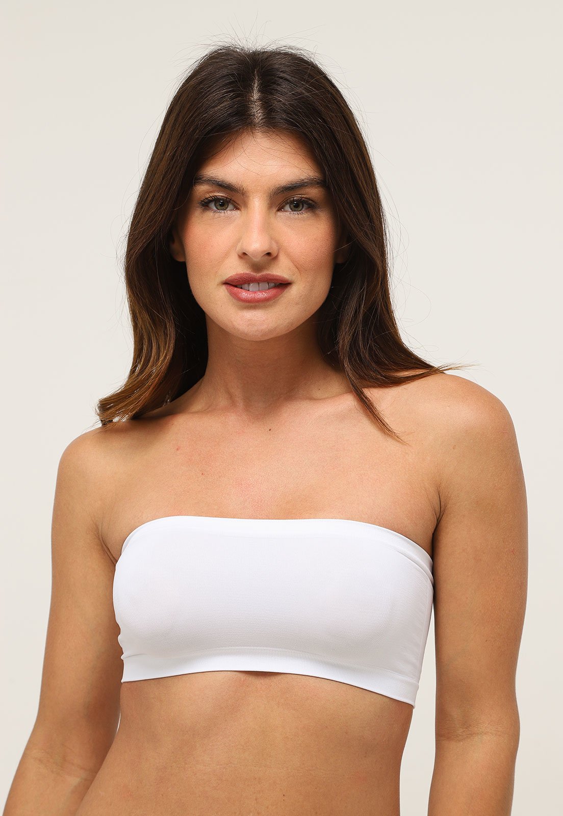 Top Canelado Trifil Faixa Tomara Que Caia Branco
