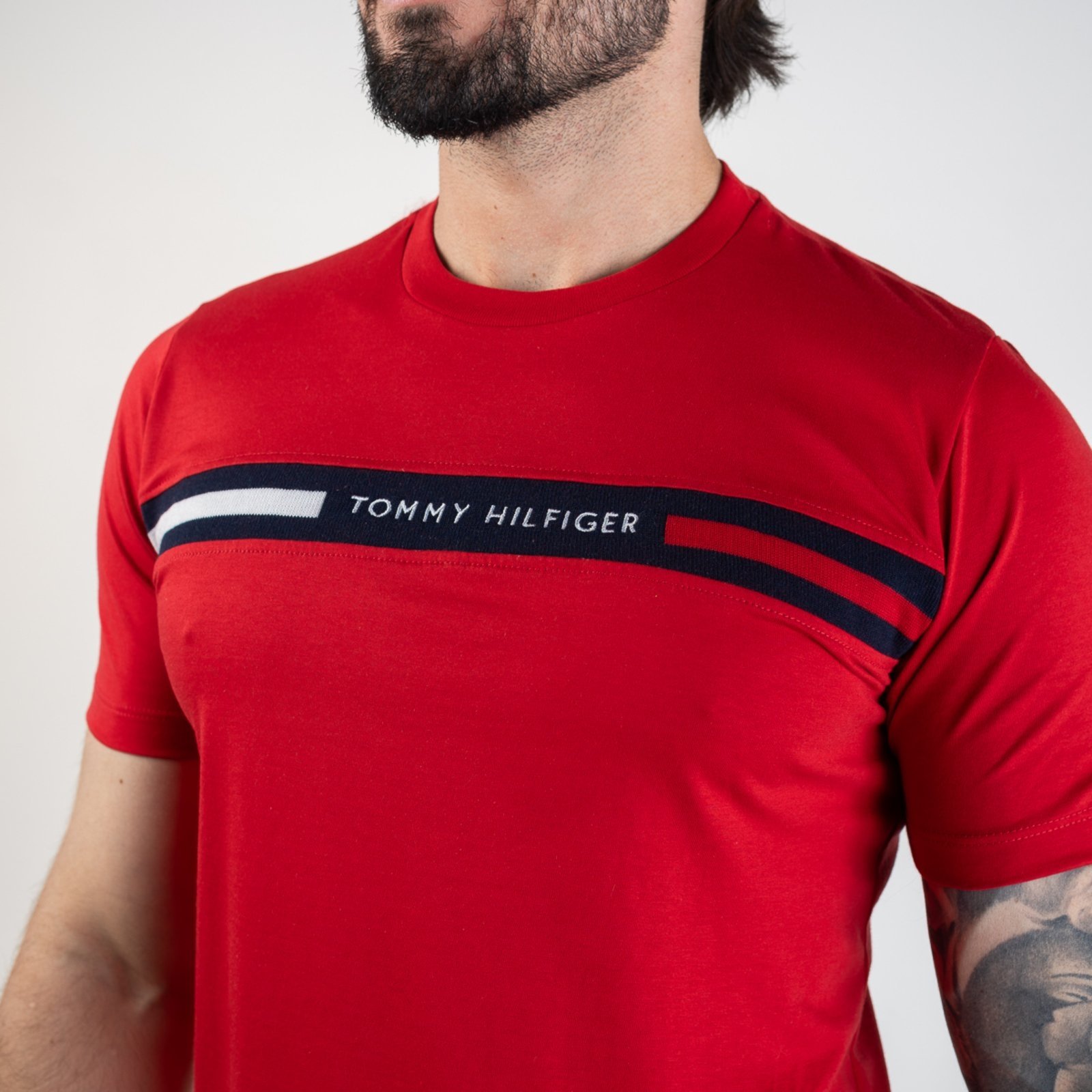 Vista 3 Camiseta Tommy Hilfiger Bordado Vermelha vermelho Tommy Hilfiger vermelho