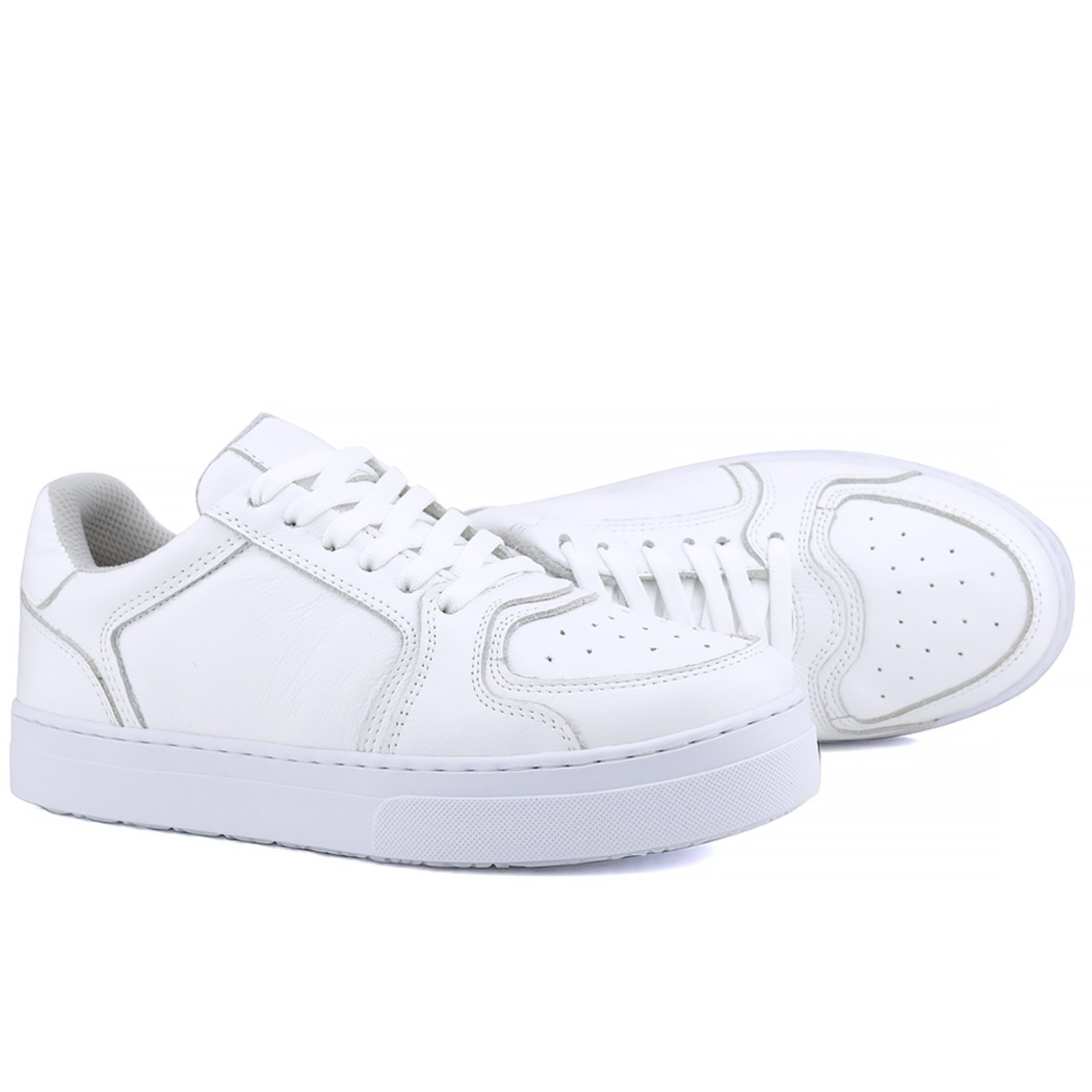 Vista 3 Tênis Casual Mr. Gutt em Couro branco Mr. Gutt branco