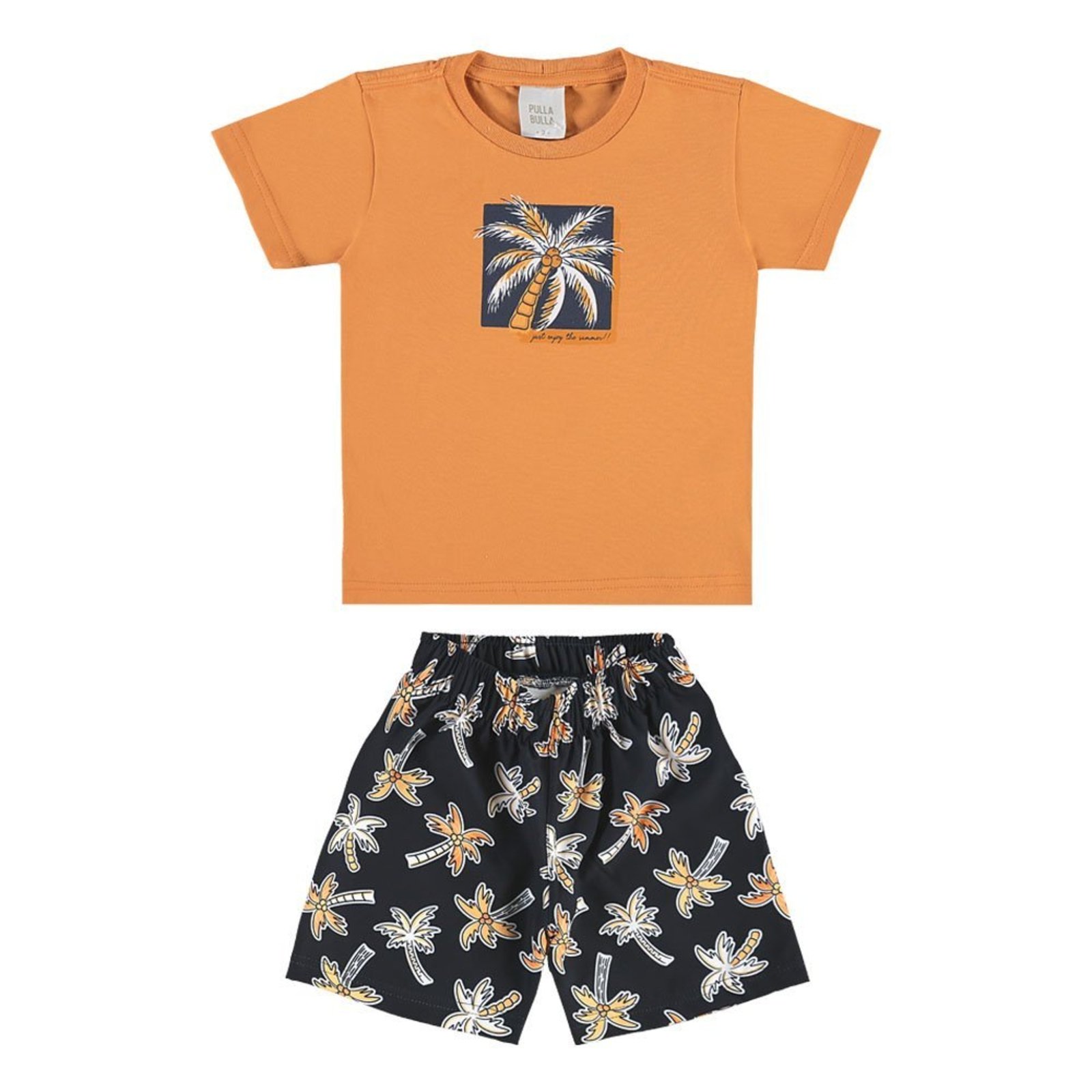 Infantil - Conjunto Laranja Primeiros Passos Pulla Bulla Menino - 53769-1365