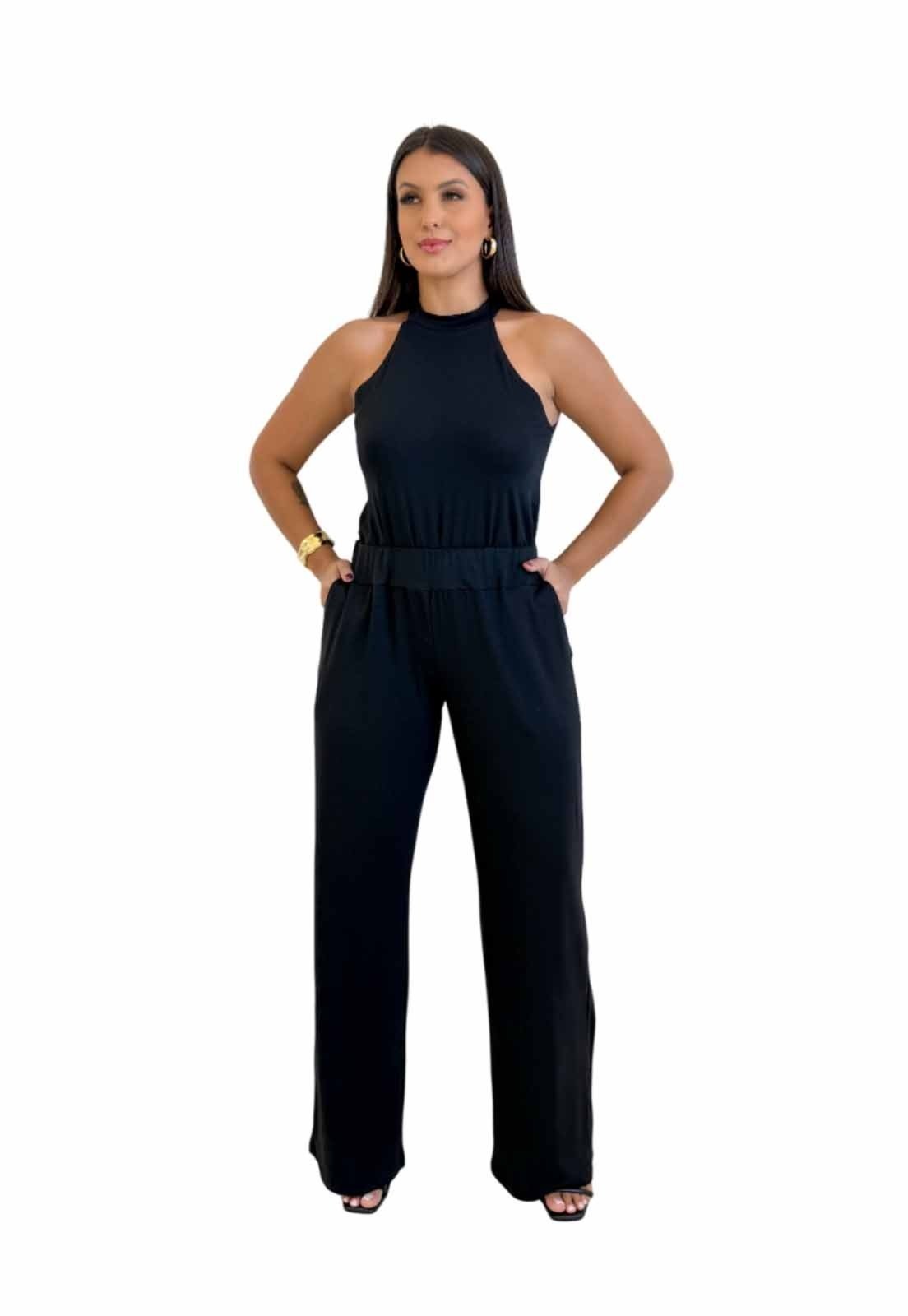 Conjunto Maria Paes Calça e Blusa Preto