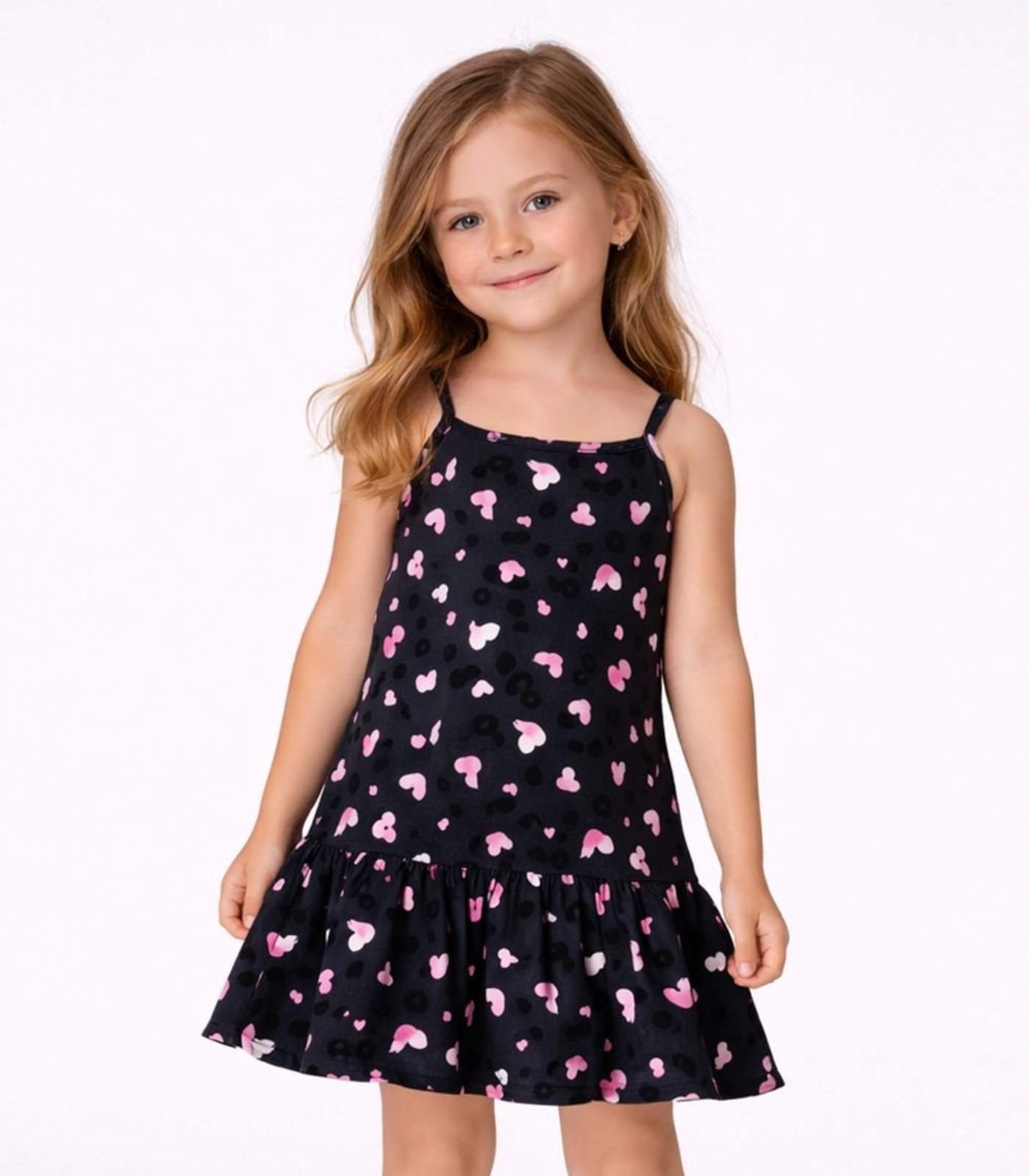Infantil - Vestido Com Alças E Babado Select Preto