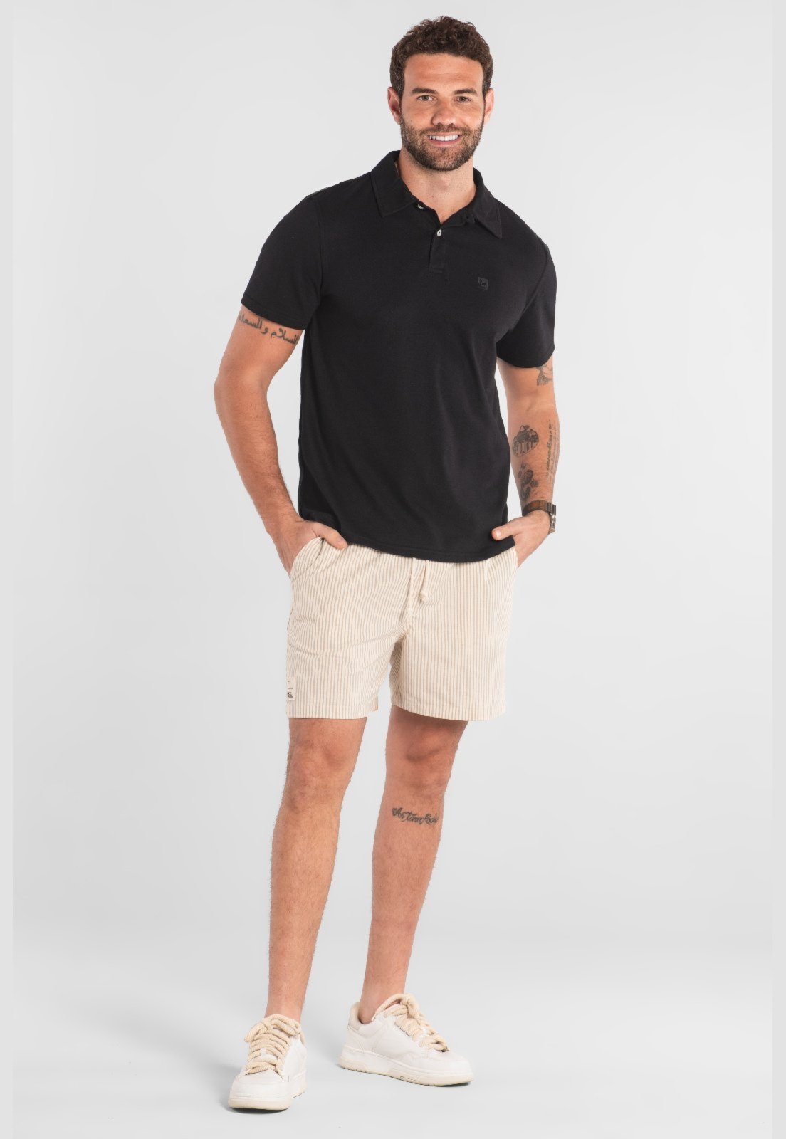 Camisa Polo em Piquet The Philippines Preto