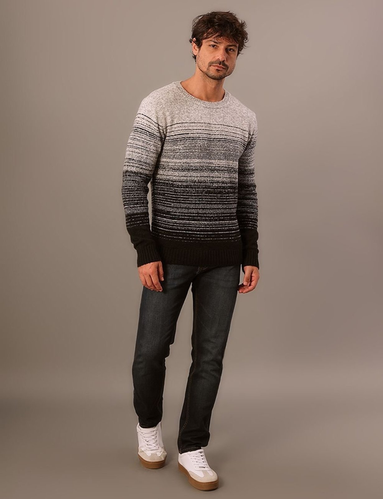 Tricot Masculino Calvin Klein Jeans Fluffy - Mescla Calvin Klein Jeans