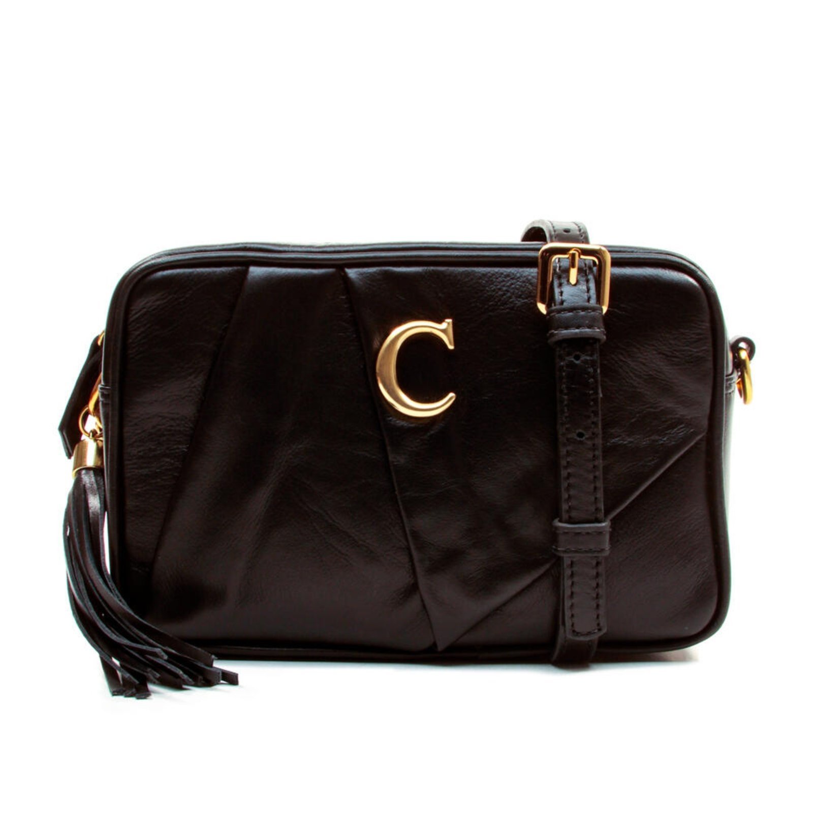 Vista 2 Bolsa Couro Cecconello C2621-2 preto preto