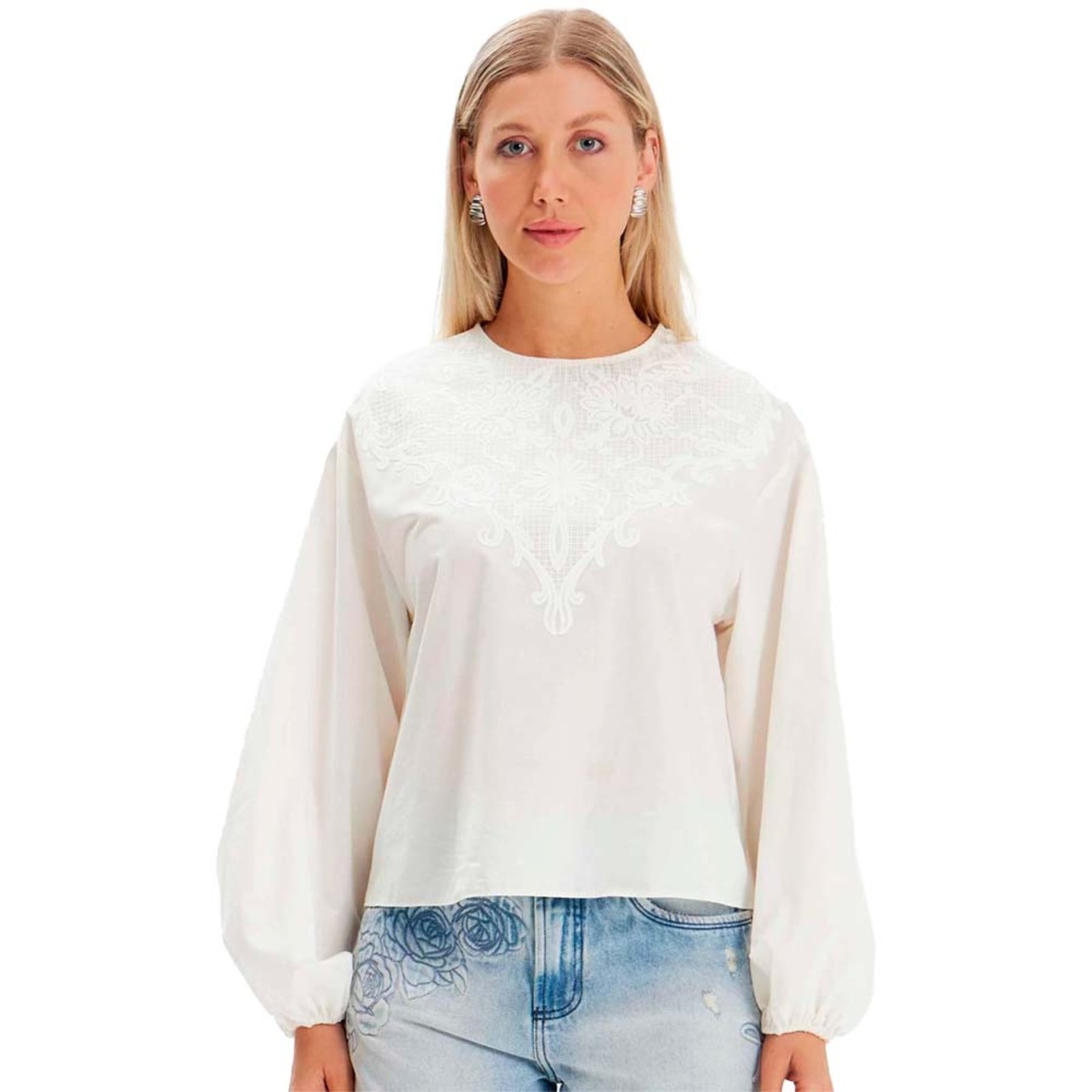 Blusa Lança Perfume Bufante OU24 Off White Feminino
