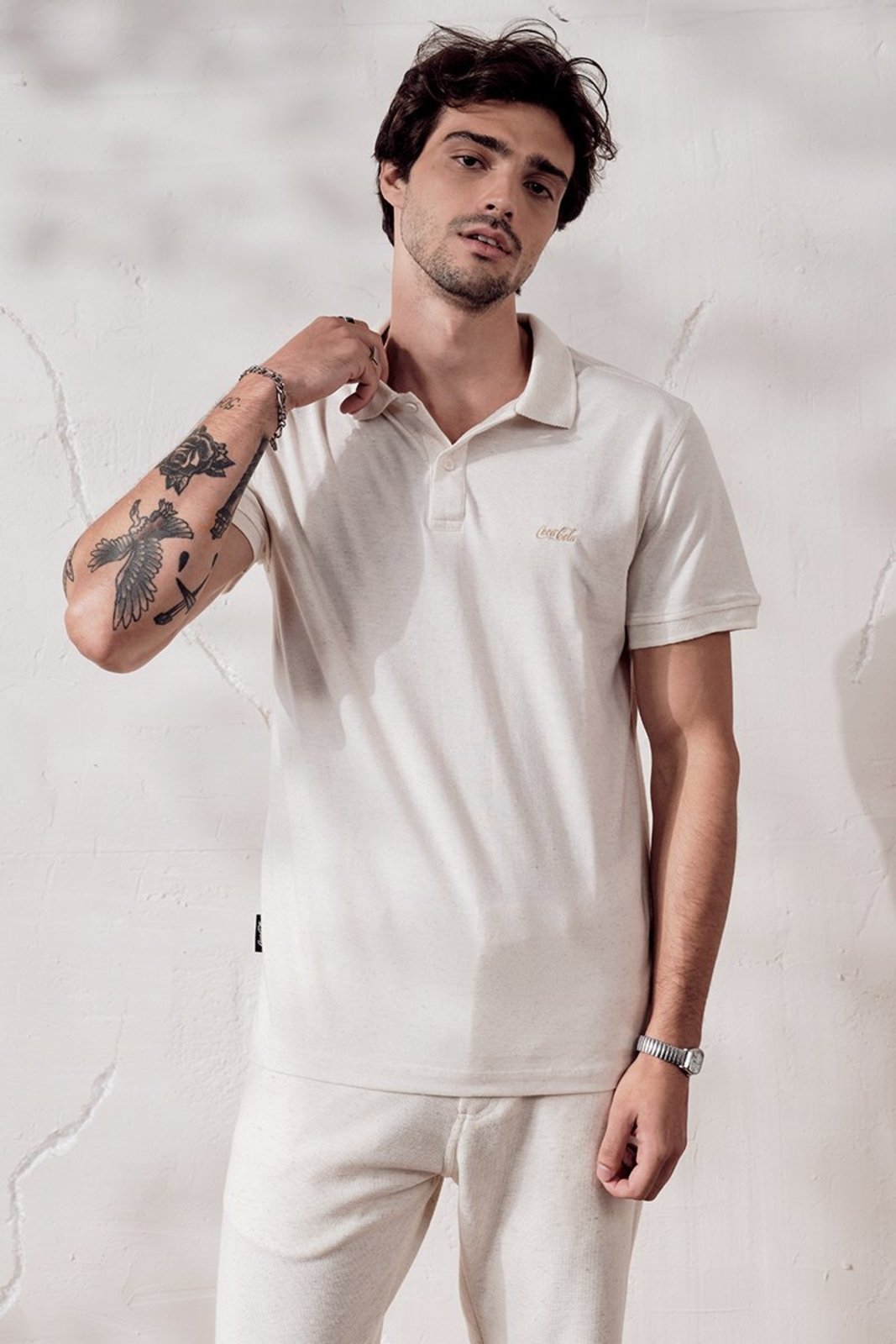 Camiseta Gola Polo Linen Coca-Cola