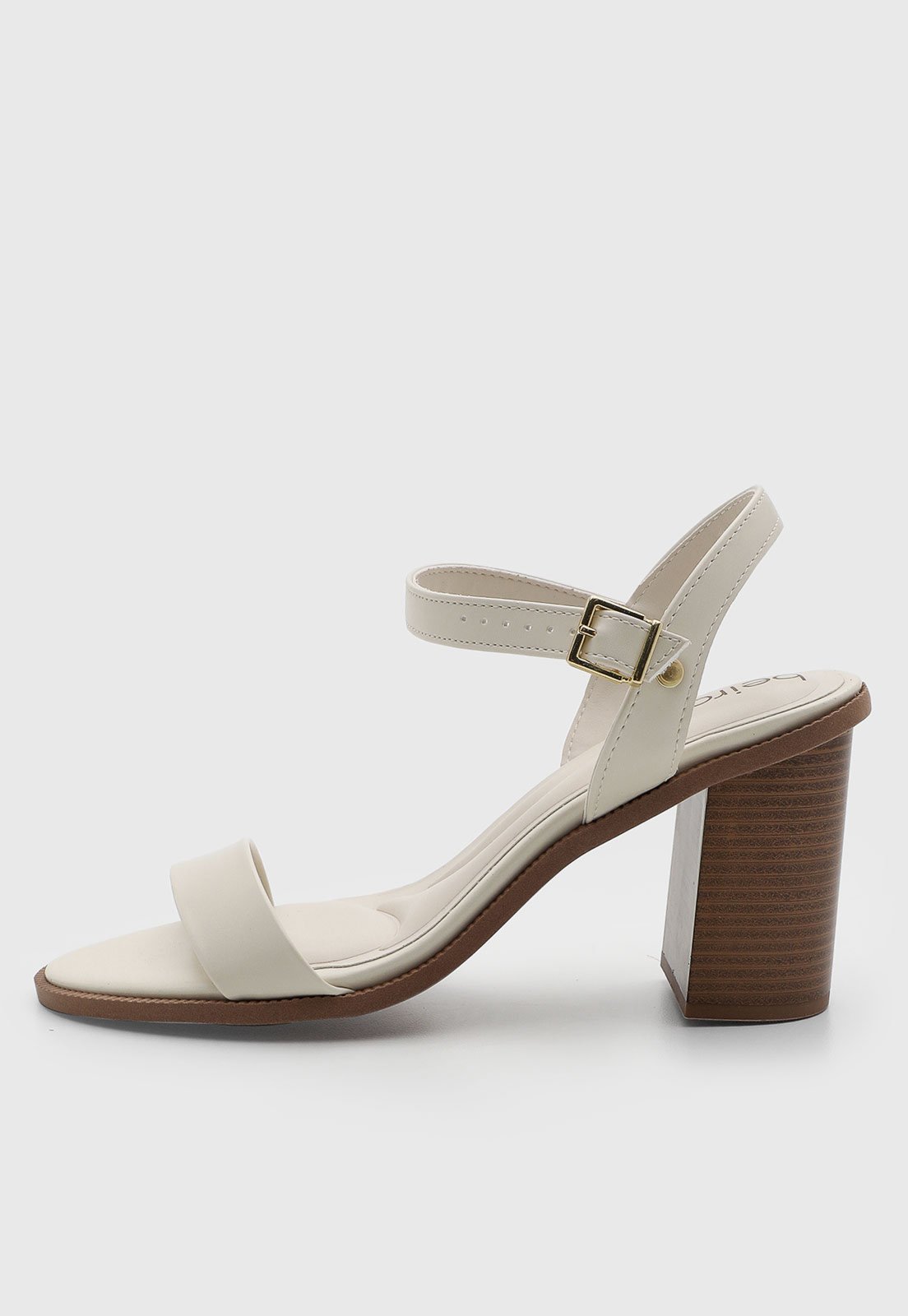 Sandália Feminina Beira Rio Salto Alto Off-White