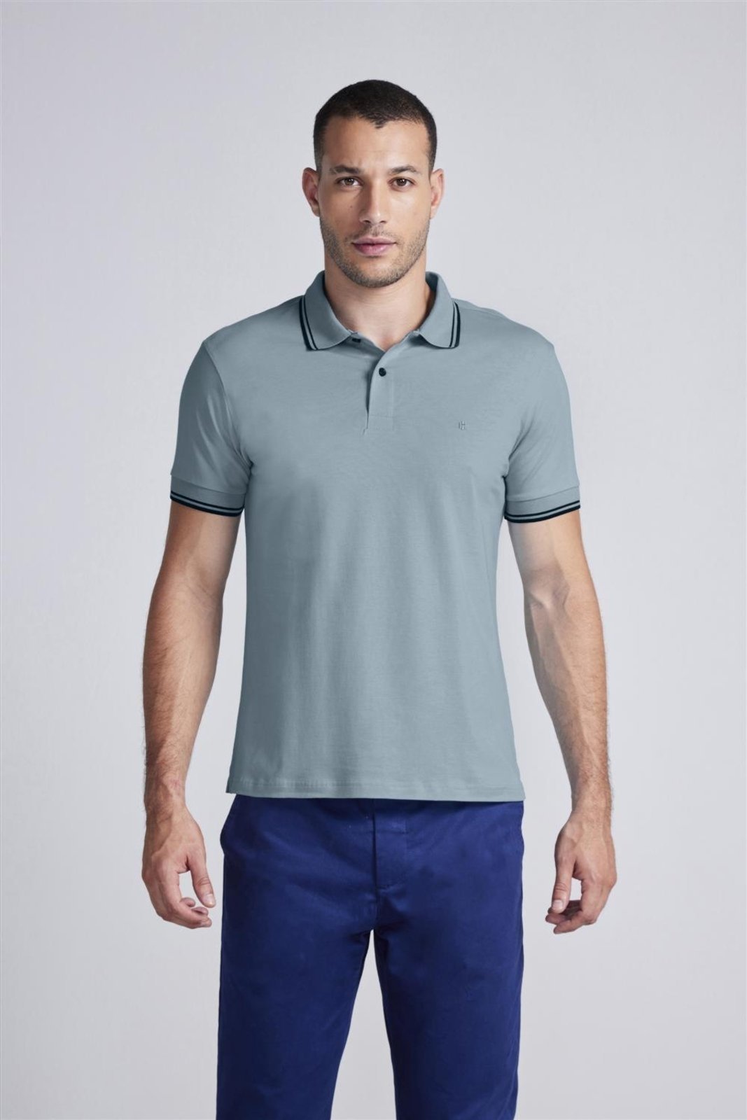 HIGHSTIL Polo Manga Curta Malha Básica Slim Fit - Verde Cedro