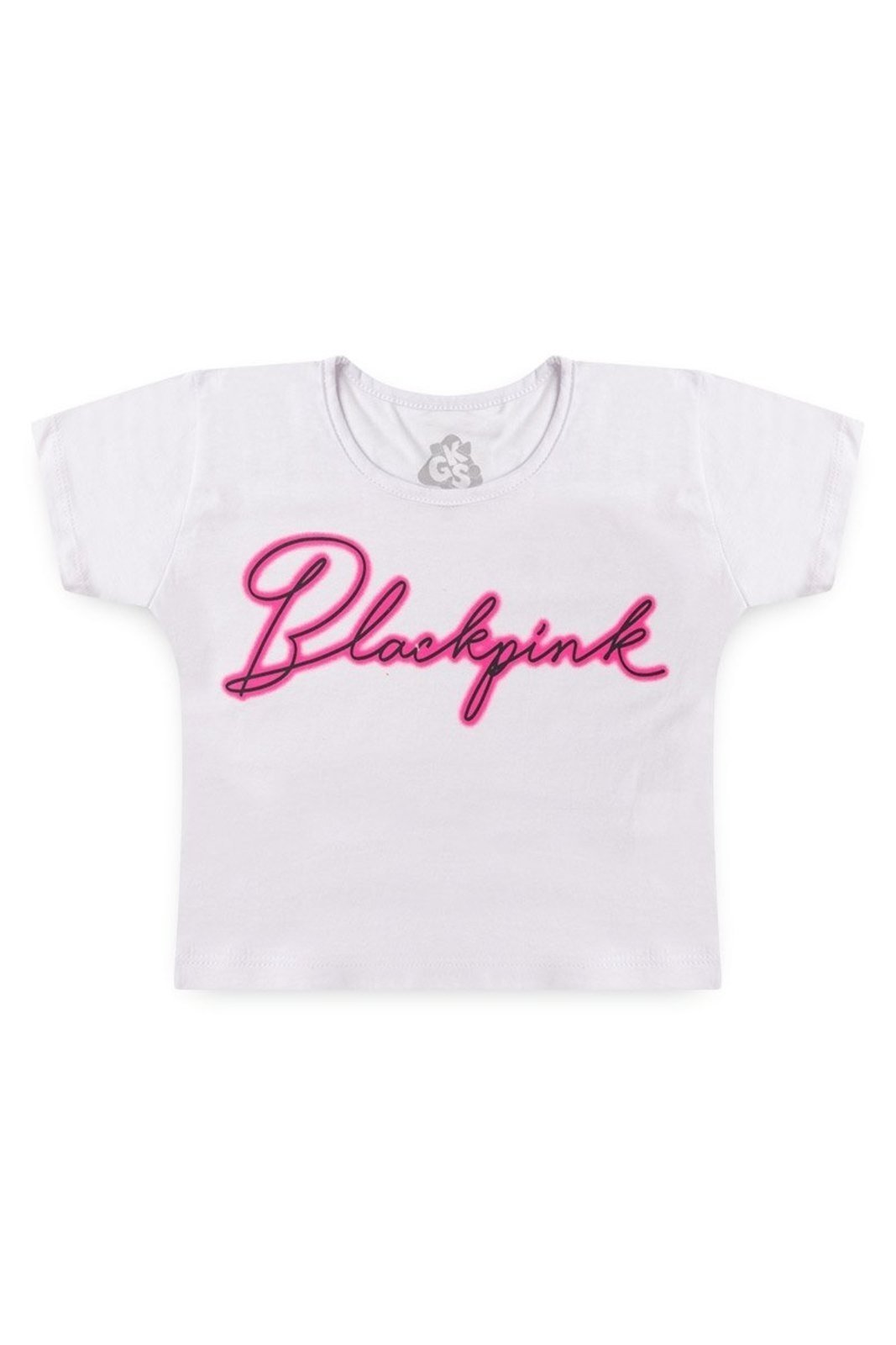Vista 2 Infantil - Conjunto de Verão para Menina Blusa Blackpink GKS laranja GKS laranja
