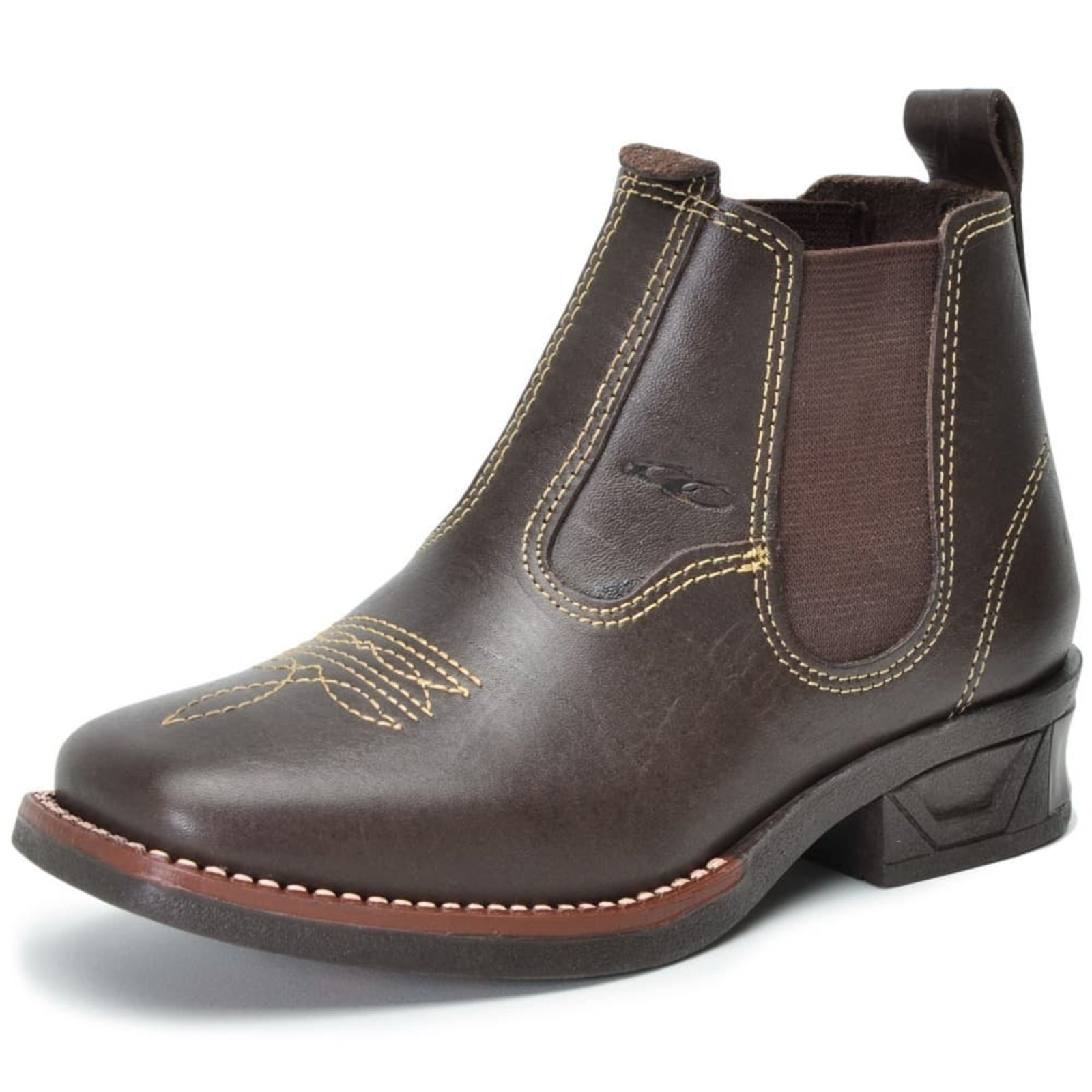 Infantil – Bota Country de Couro com Luz Led Clube do Sapato de Franca DFT Light Back Café