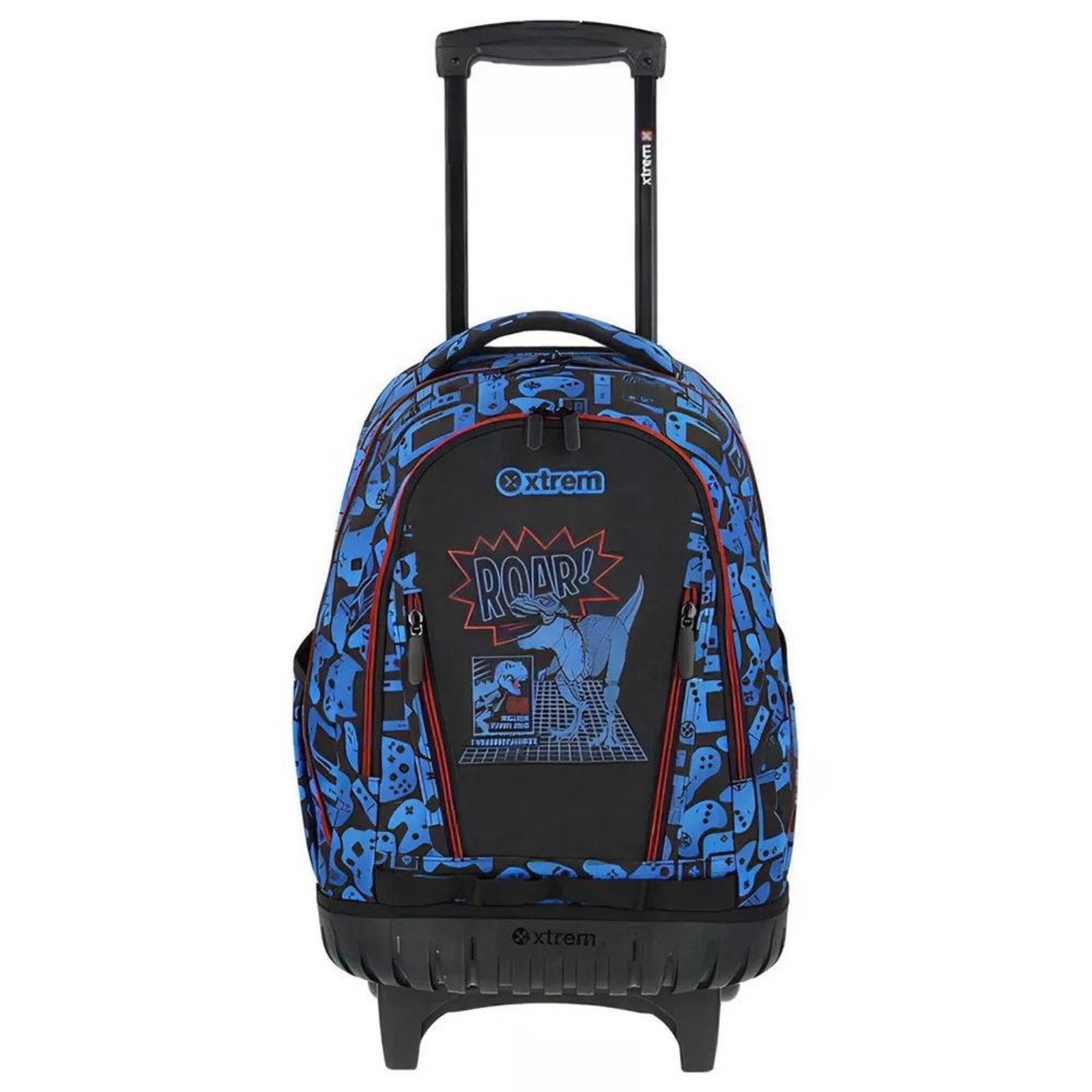 Infantil - Mochila Xtrem Com Rodinhas Escolar Trolley Cross 398 Dino