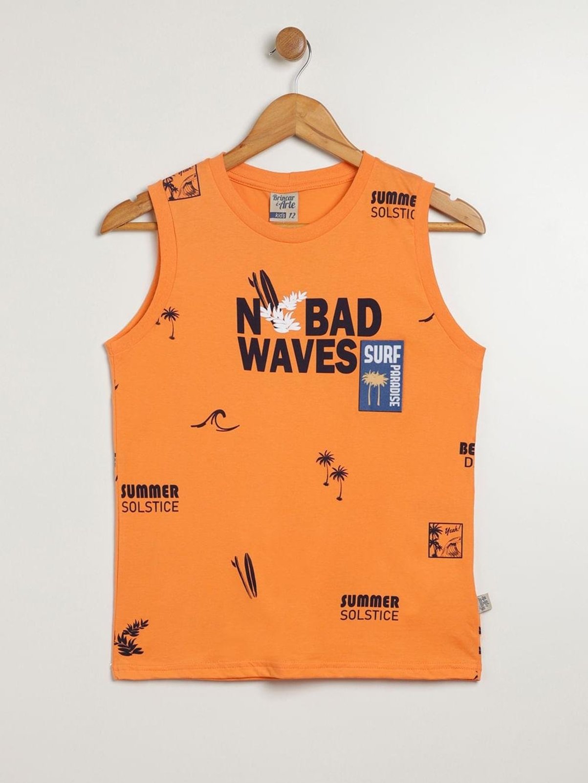 Infantil - Camiseta Regata Juvenil Para Menino - LARANJA