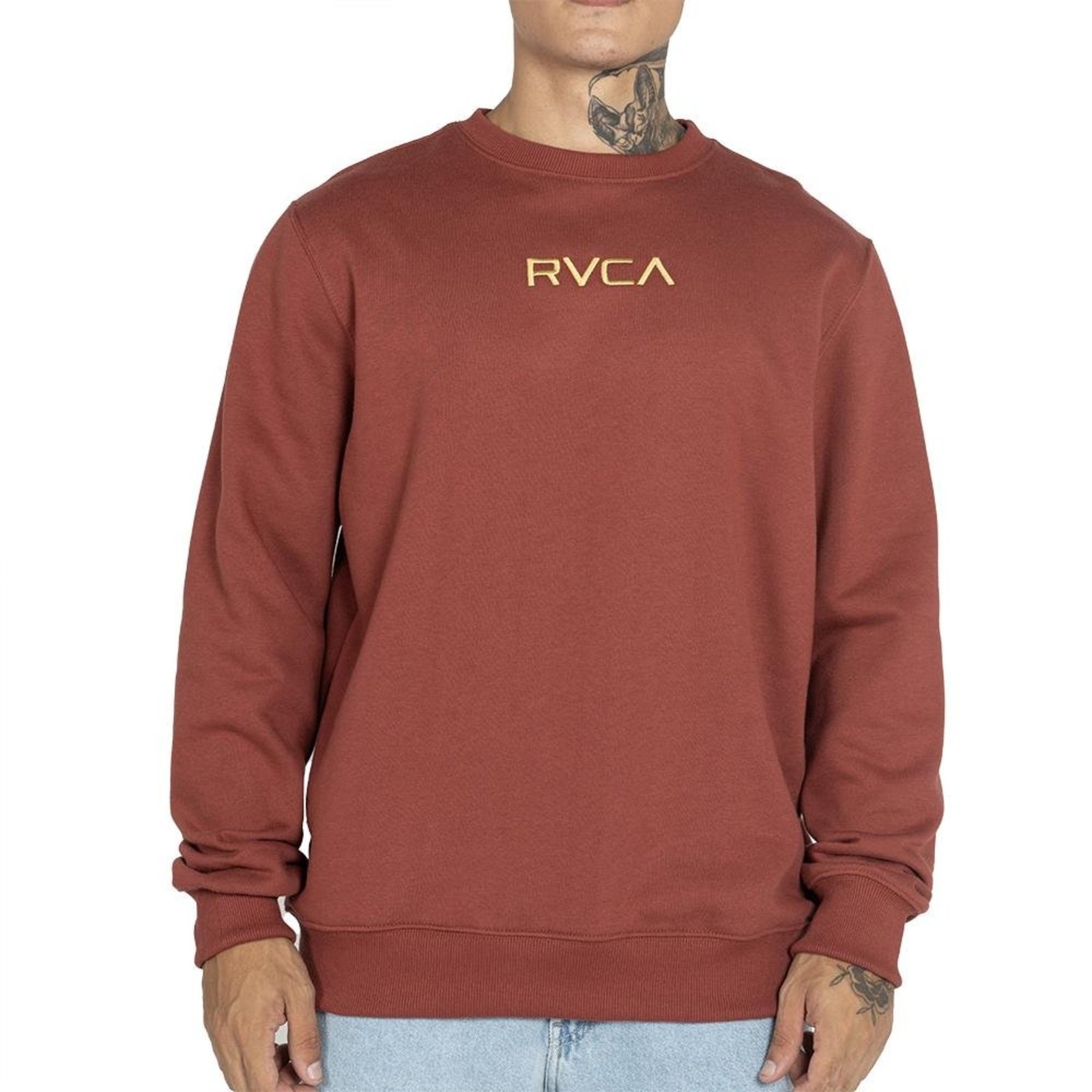 Moletom RVCA Careca RVCA 3D 270G WT25 Vinho