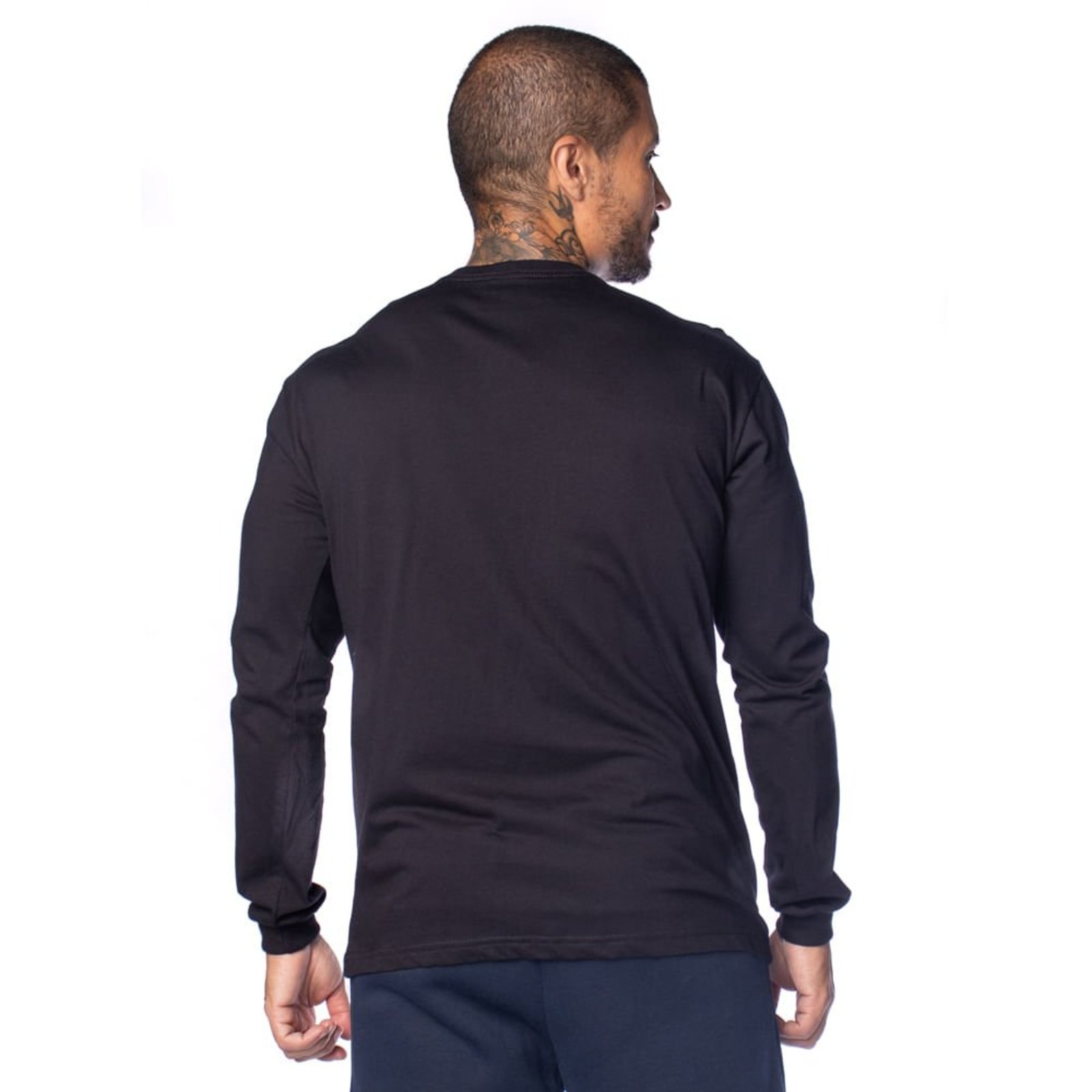 Vista 3 Camiseta Masculina Over Surf Manga Longa Logo Camurça preto Over Surf preto