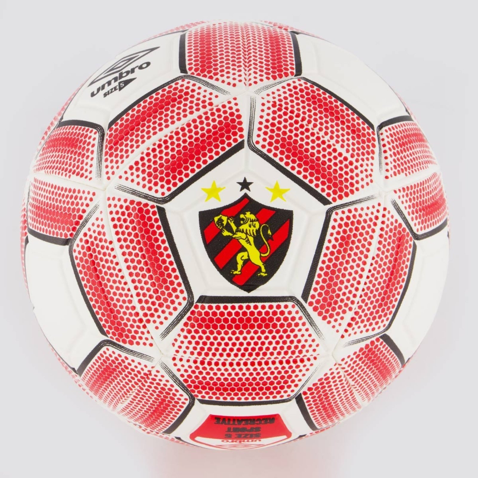 Bola Umbro Sport Recife Branca Vermelha e Preta