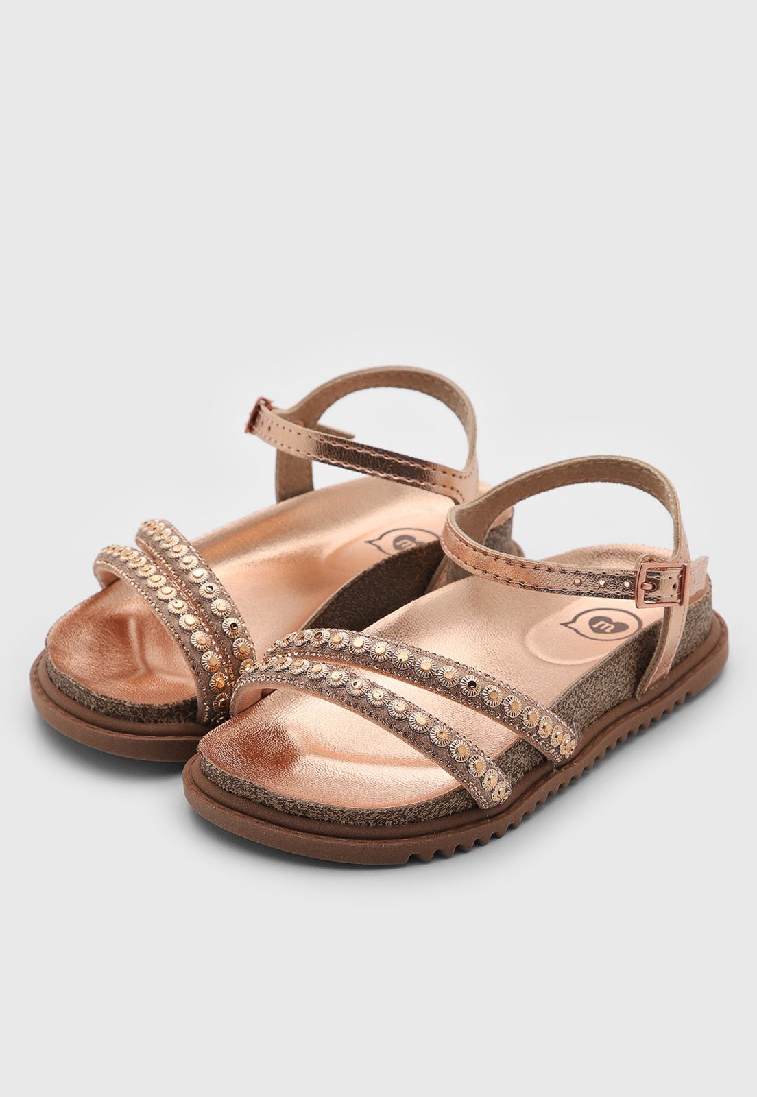 Infantil - Sandália Molekinha Tiras Metálicas Rosé