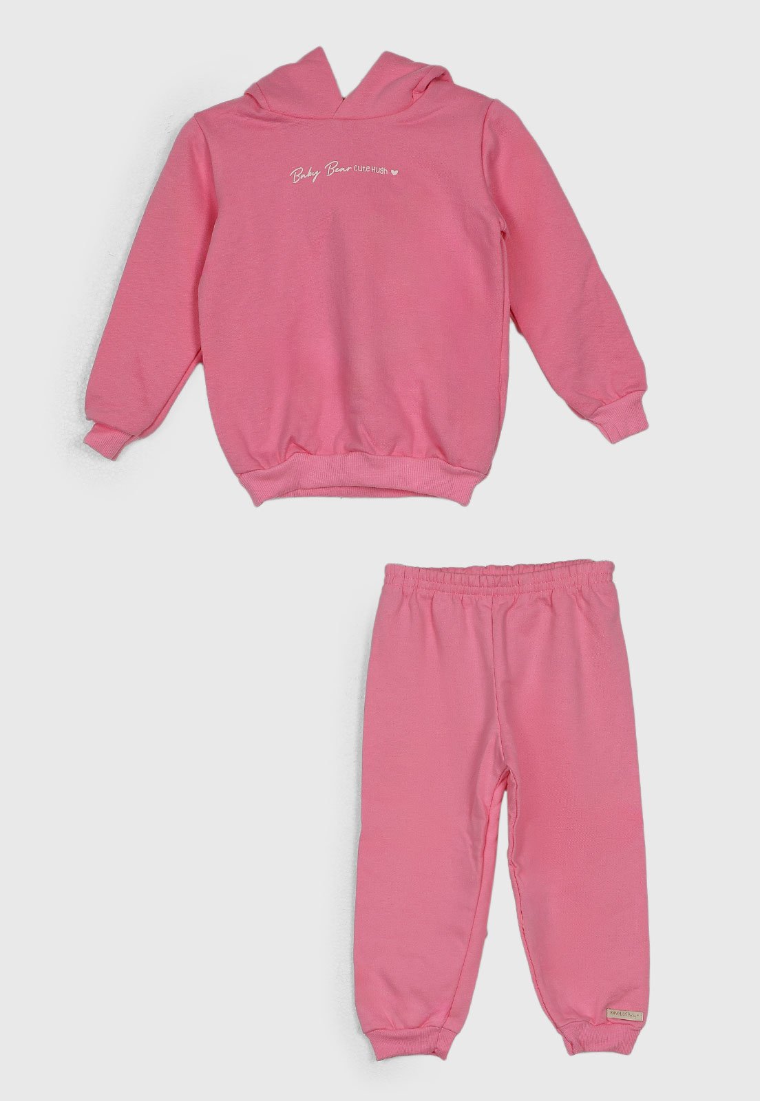 Conjunto Kamylus Blusa com Capuz e Calça Rosa