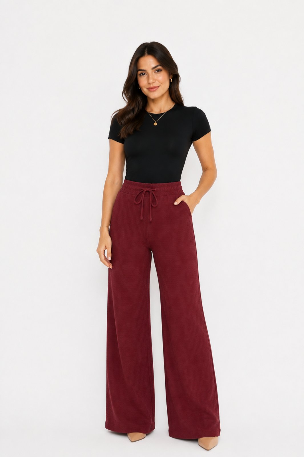 Calça Pantalona D Bell Outlet Fashion Vinho