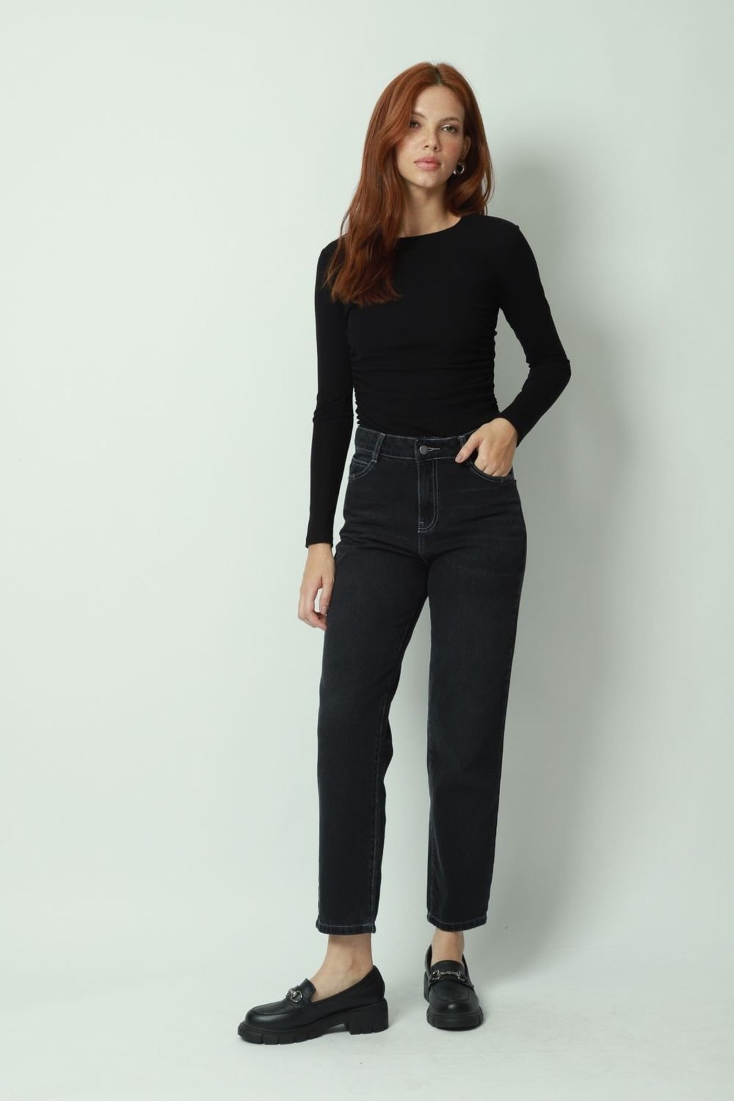 Calça Jeans Mom Black 40 Gazzy