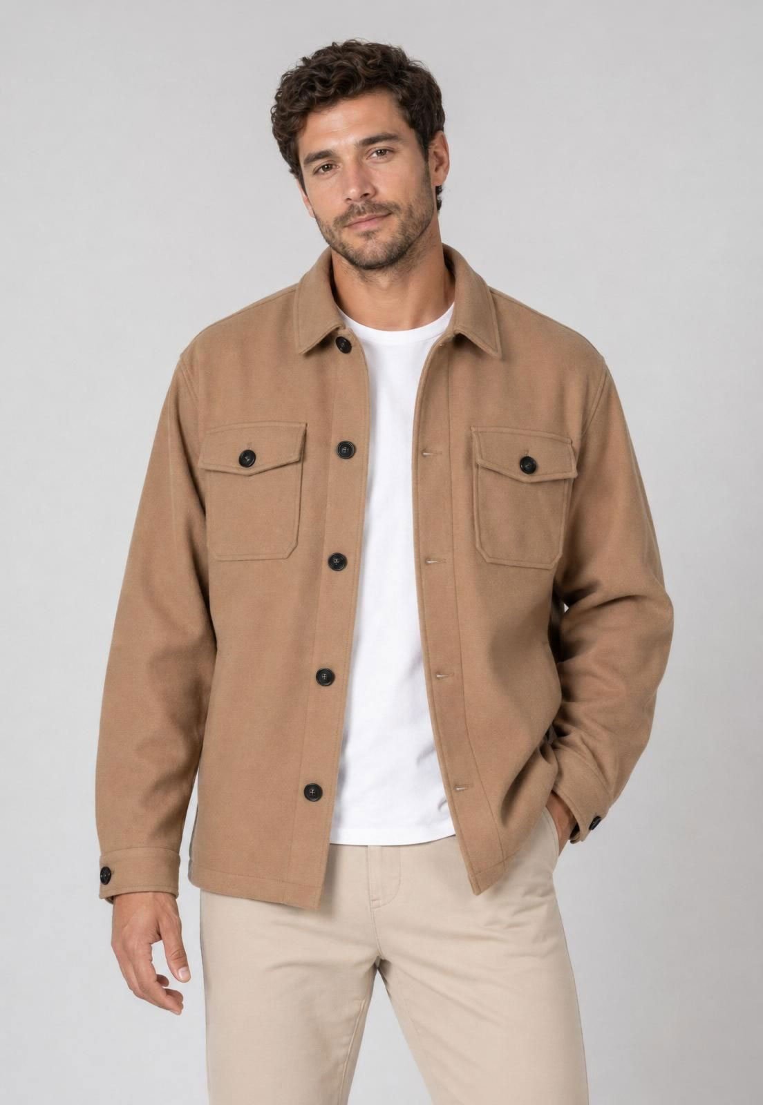 Jaqueta Masculina Broken Rules Botões Bege