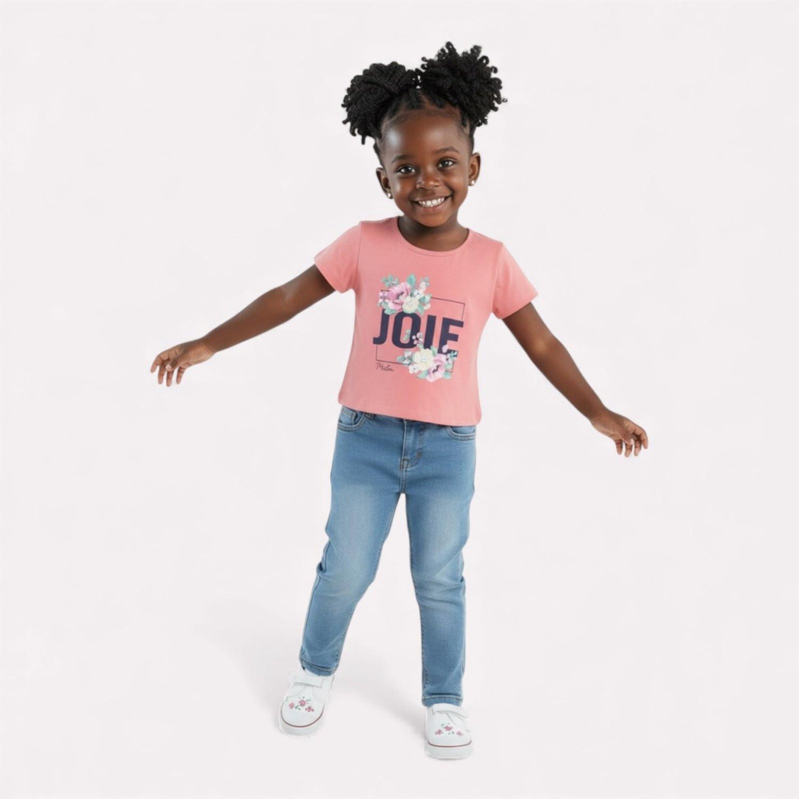Vista 2 Infantil - Blusa Menina Cotton Milon rosa Milon rosa