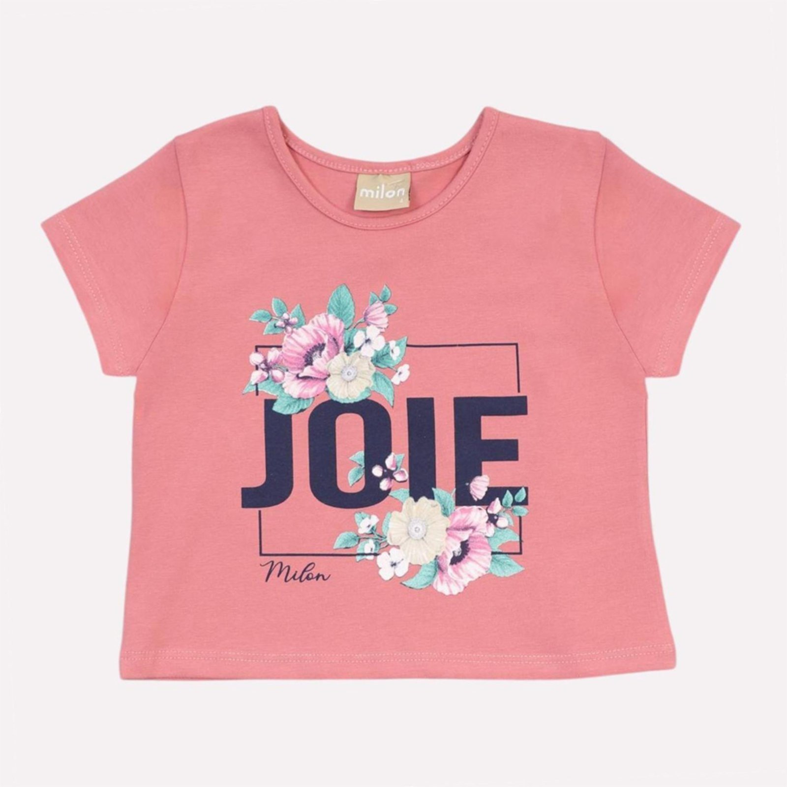 Vista 3 Infantil - Blusa Menina Cotton Milon rosa Milon rosa