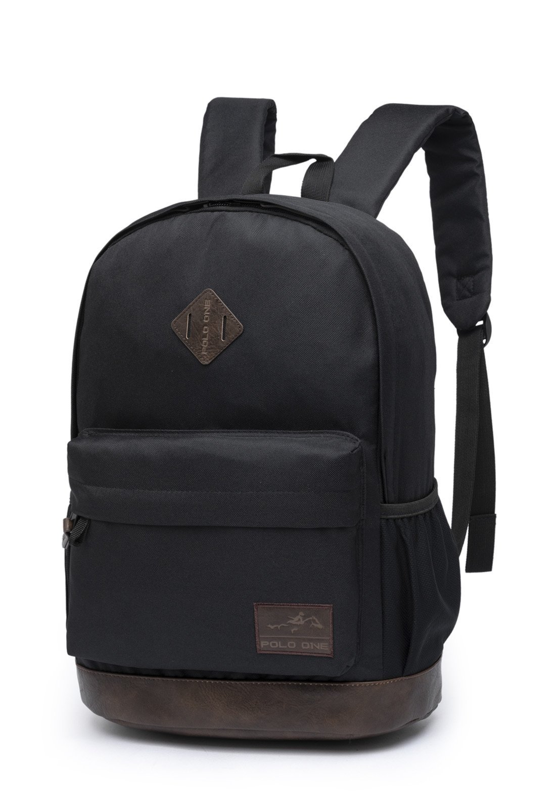 Vista 3 Kit Mochila Bolsa Estojo Polo One Masculina Resistente Escolar preto Polo One preto