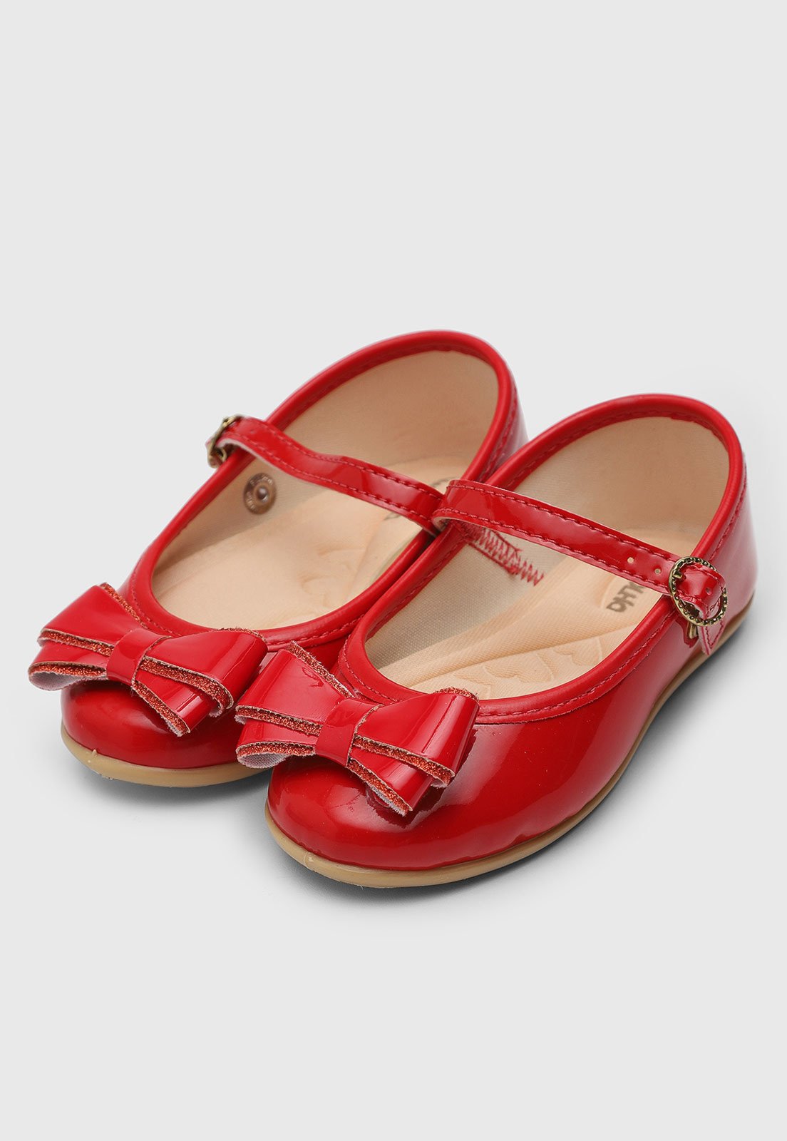 Vista 2 Infantil - Sapatilha Pimpolho Laço Vermelha vermelho Pimpolho vermelho