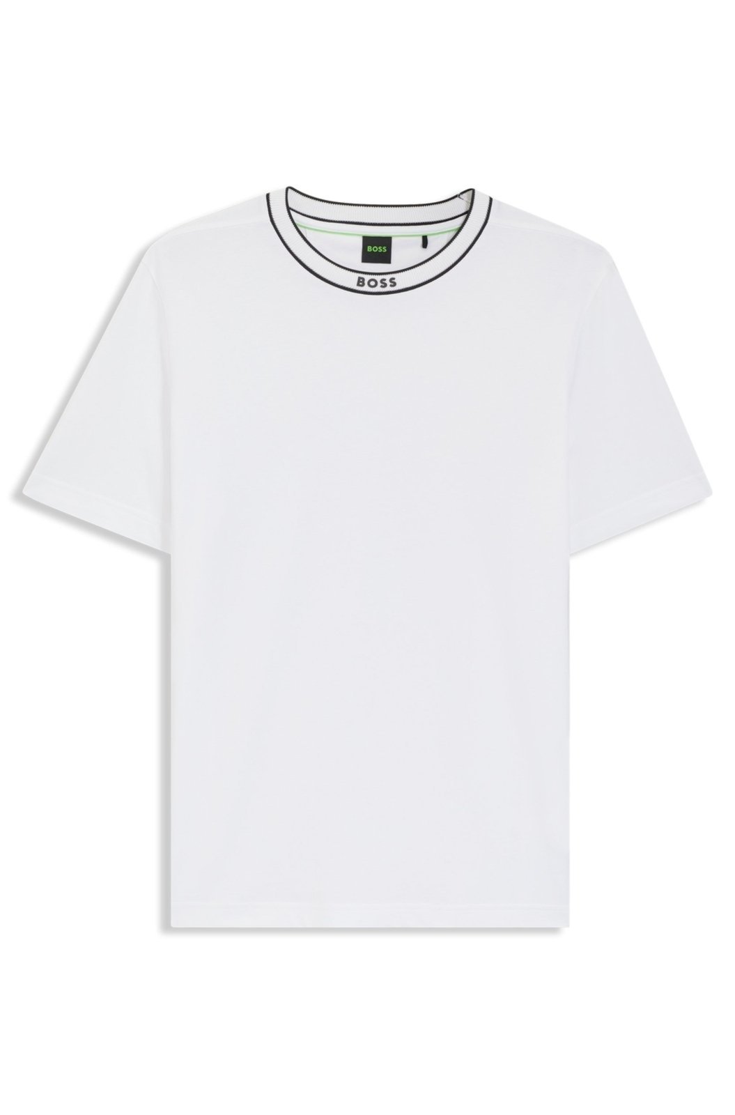 Camiseta Em Jersey De Algodão Com Colarinho De Logo
