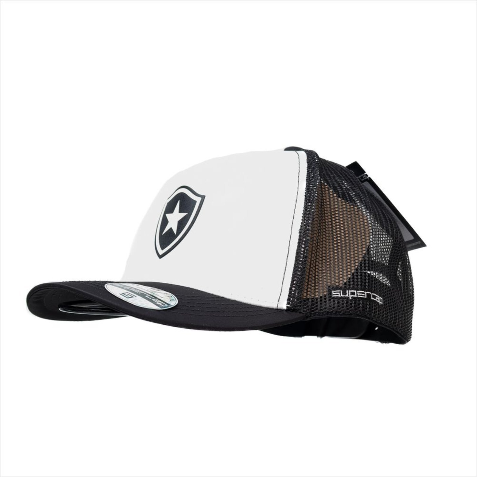 Vista 3 Boné Supercap Botafogo Trucker Escudo 3D Microsatim Unissex Supercap preto