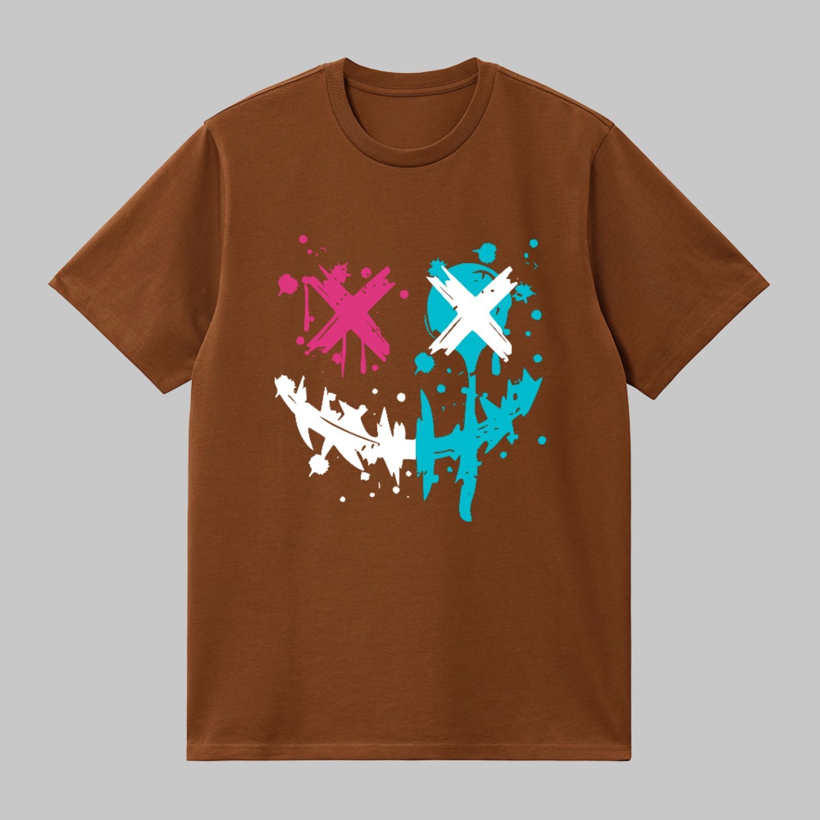 Camiseta Básica Smile Street Art Urbano Moderno Unissex Marrom