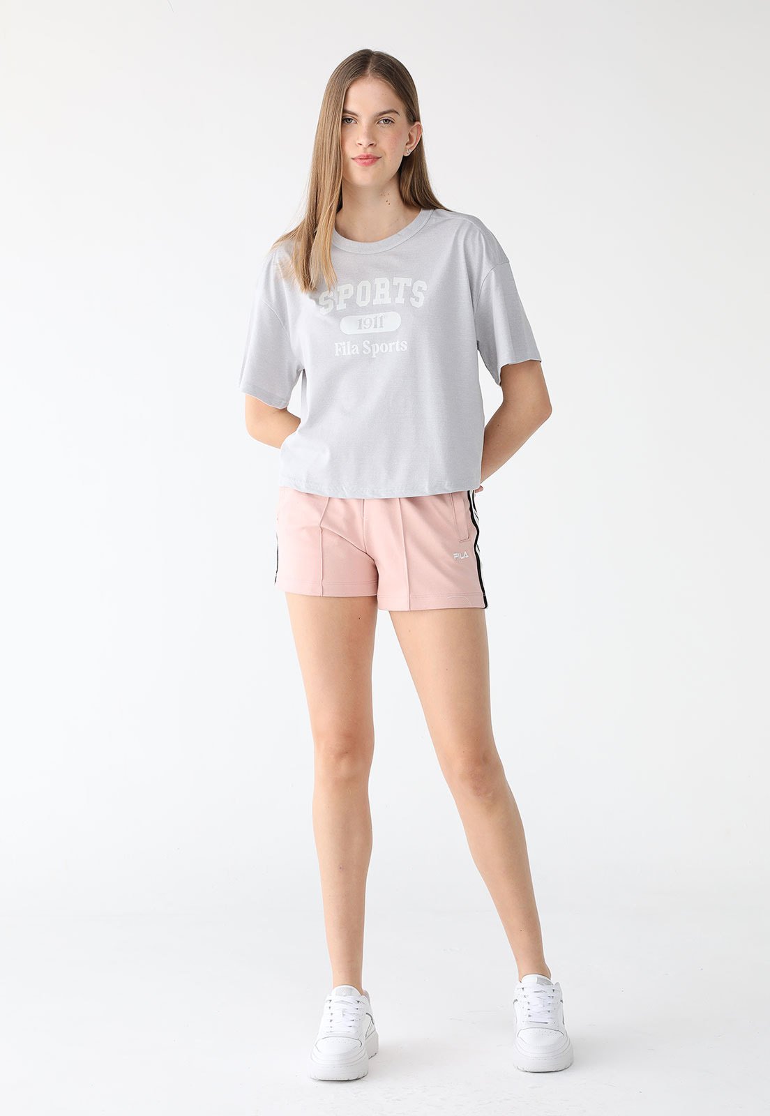 Vista 3 Camiseta Fila Reta Comfort Smart Cotton cinza Fila cinza