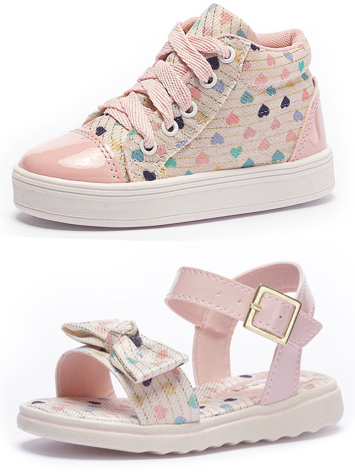 Infantil – Kit 2 Pares Tênis e Sandália Feminino Tininha Multicolorido