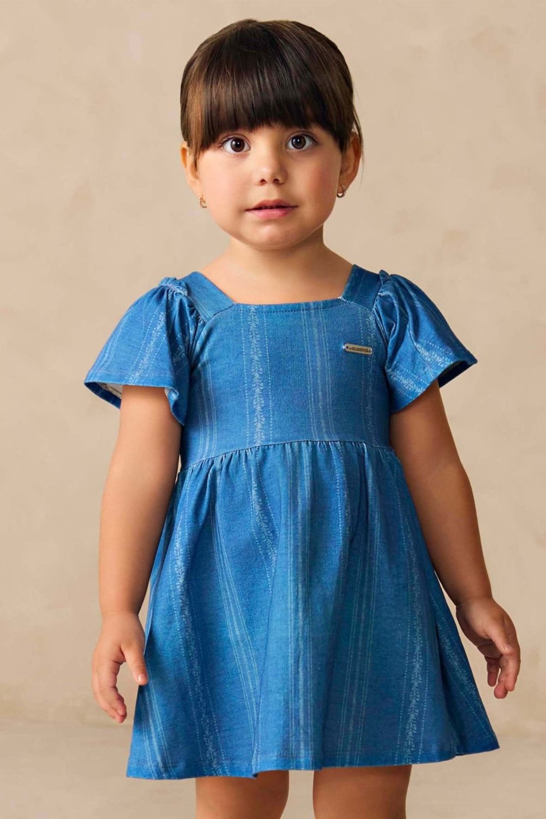 Infantil - Vestido Menina Listras Cotton Colorittá Azul
