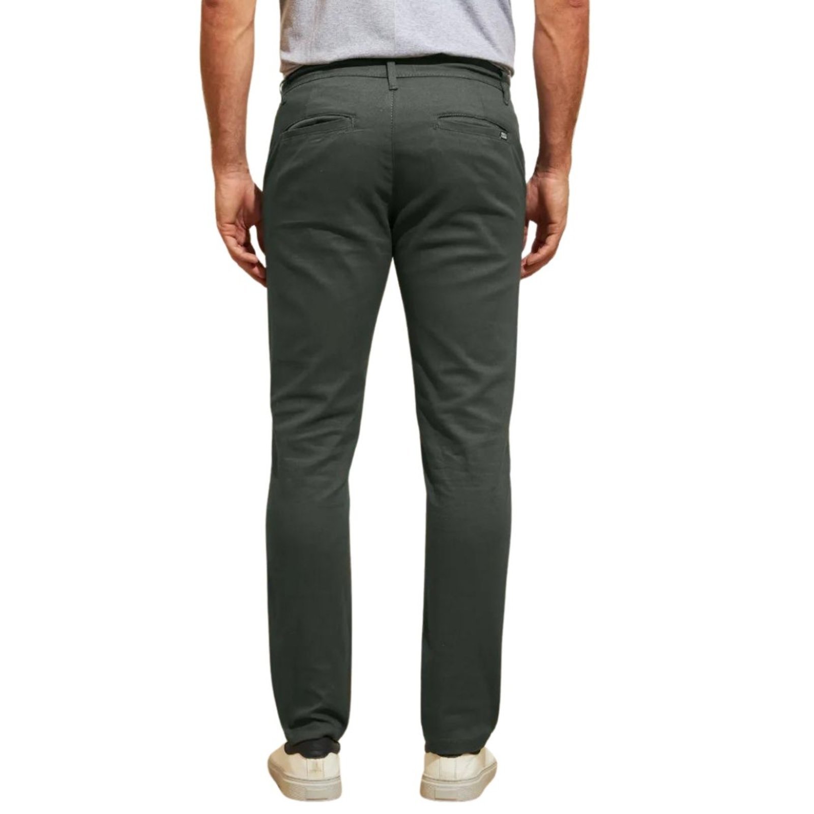 Kit 3 Calças FMF de Sarja Chino Com Bolso Traseiro Embutido Alfaiataria Skinny