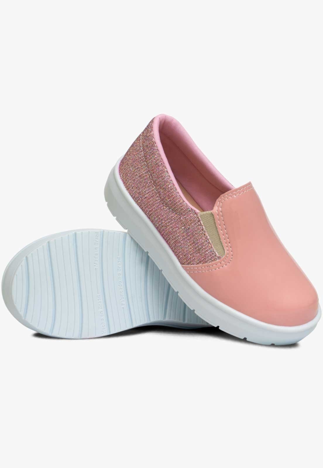 Vista 3 Infantil - Tênis Slip On Feminino Pópidi Menina dourado Pópidí dourado