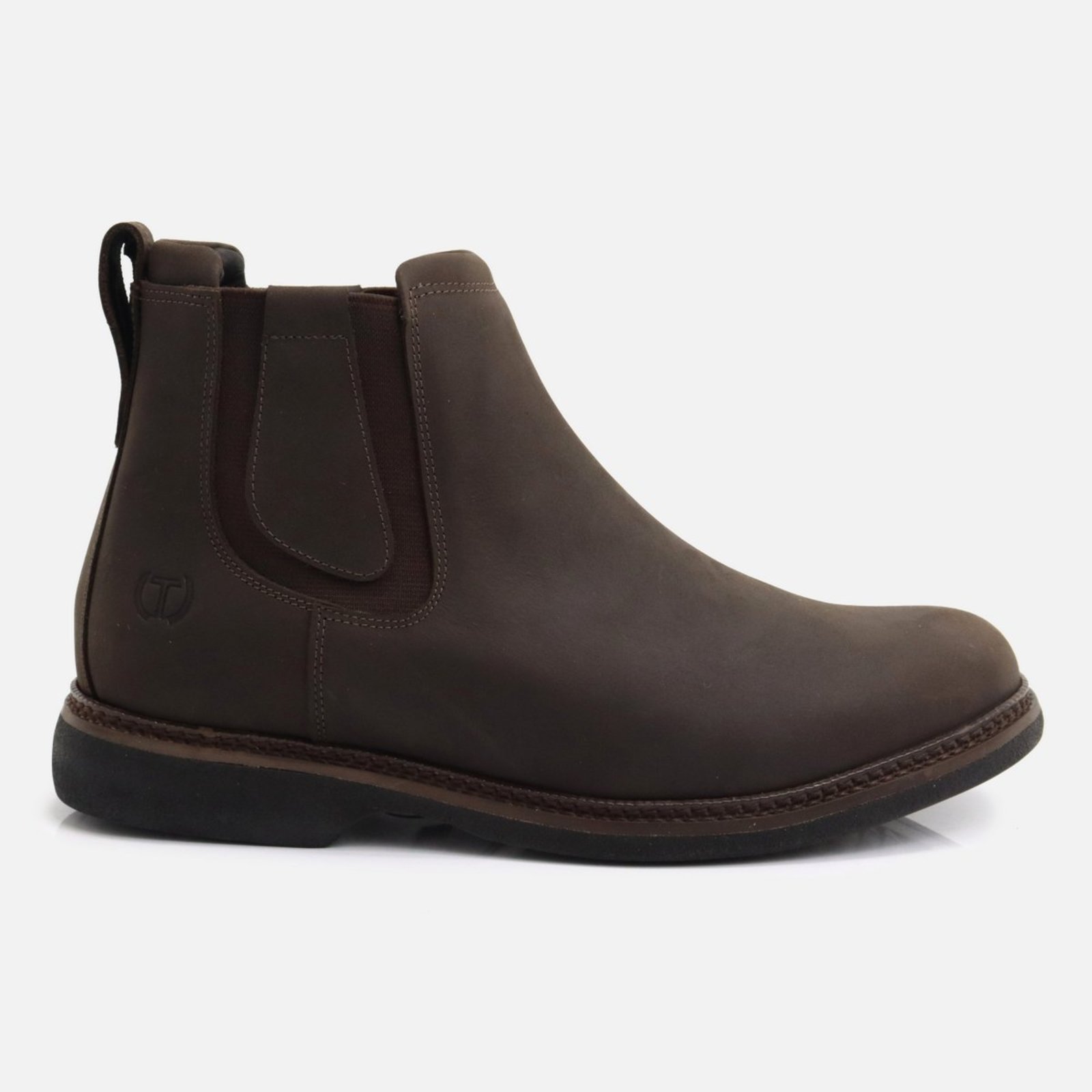 Botina Masculina Couro Legítimo Tito Borges Bota Premium Solado Antiderrapante Resistente Café