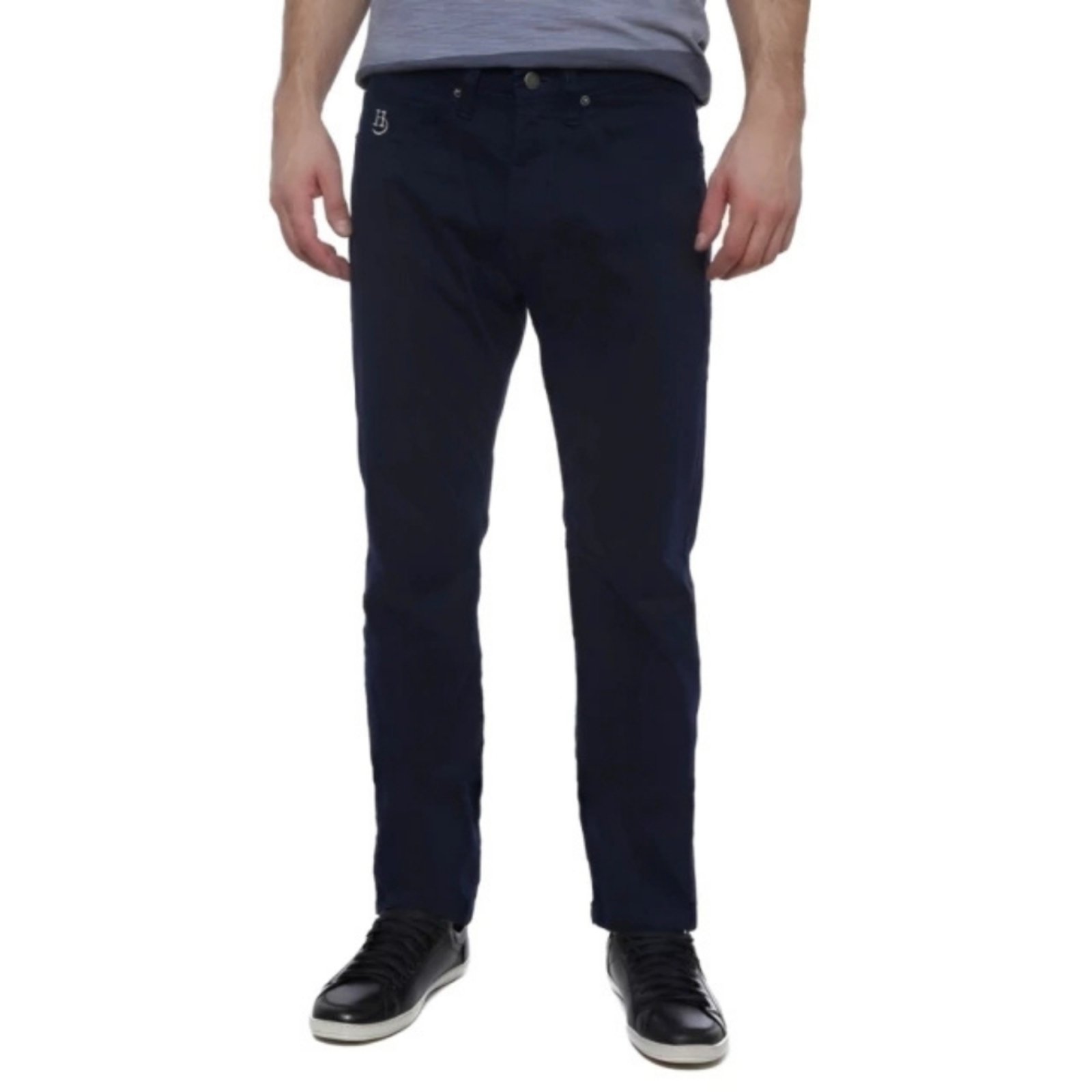Calça Sarja Hugo Deleon Elastano 5 Bolsos Marinho Azul Marinho