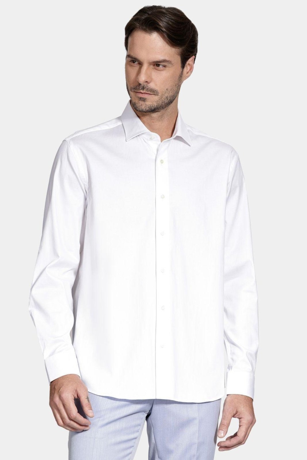 Camisa Aramis Manga Longa Maquinetada Stretch Branco