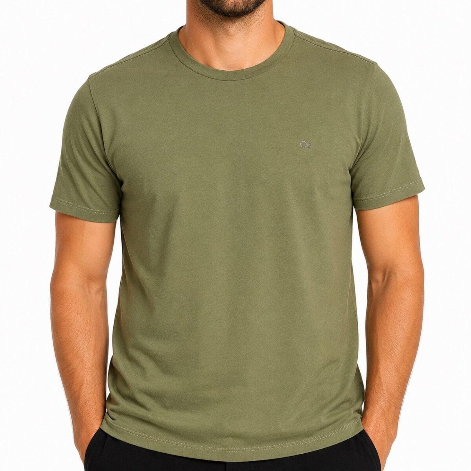 Camiseta Manga Curta Ogochi Plus Size Masculina 006000012 Verde