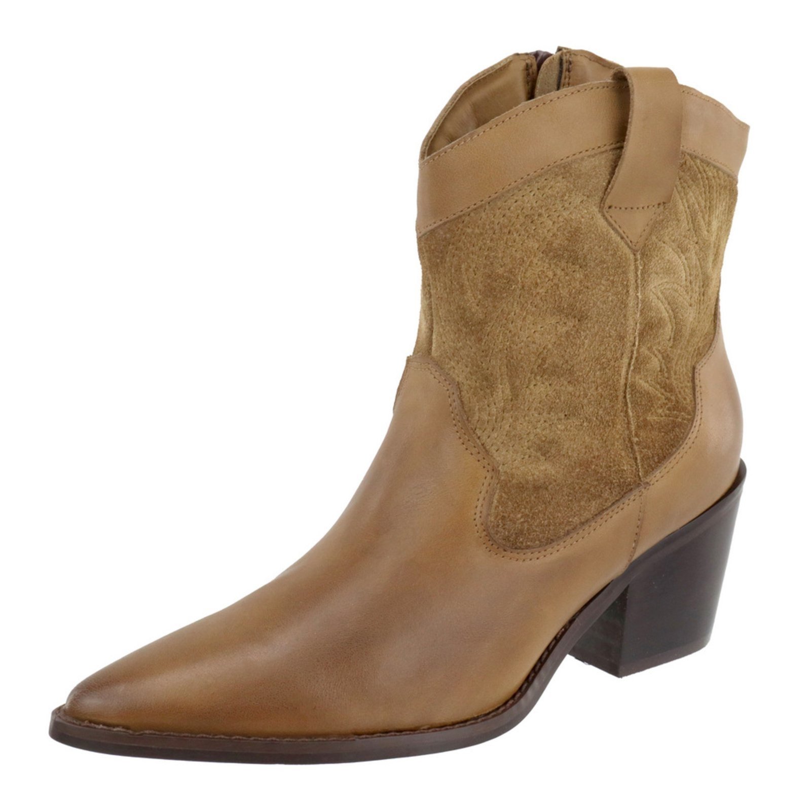 Bota Country Texana Western em Couro Bico Fino Maria Paula Preta